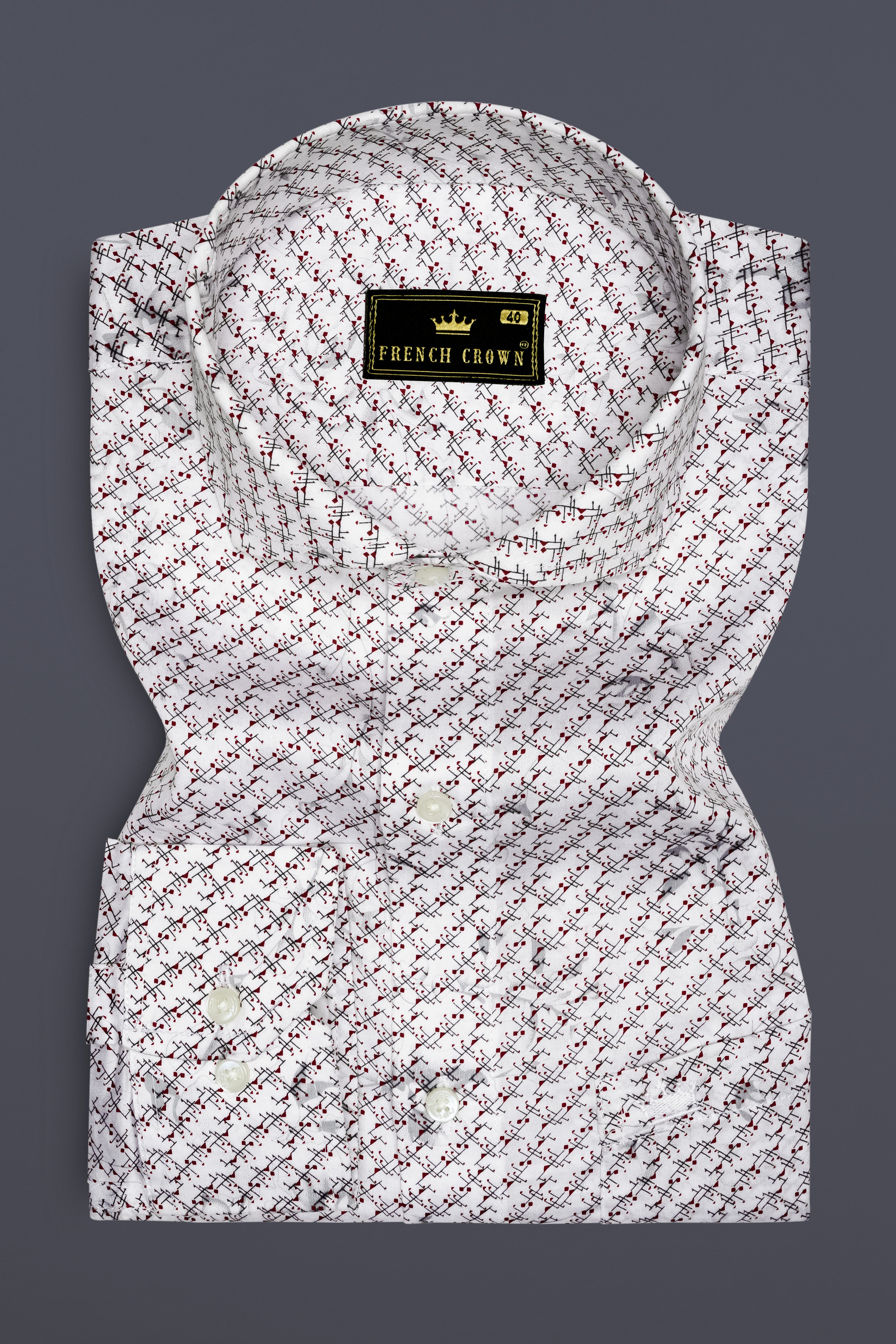 Bright White Printed Super Soft Premium Cotton Shirt