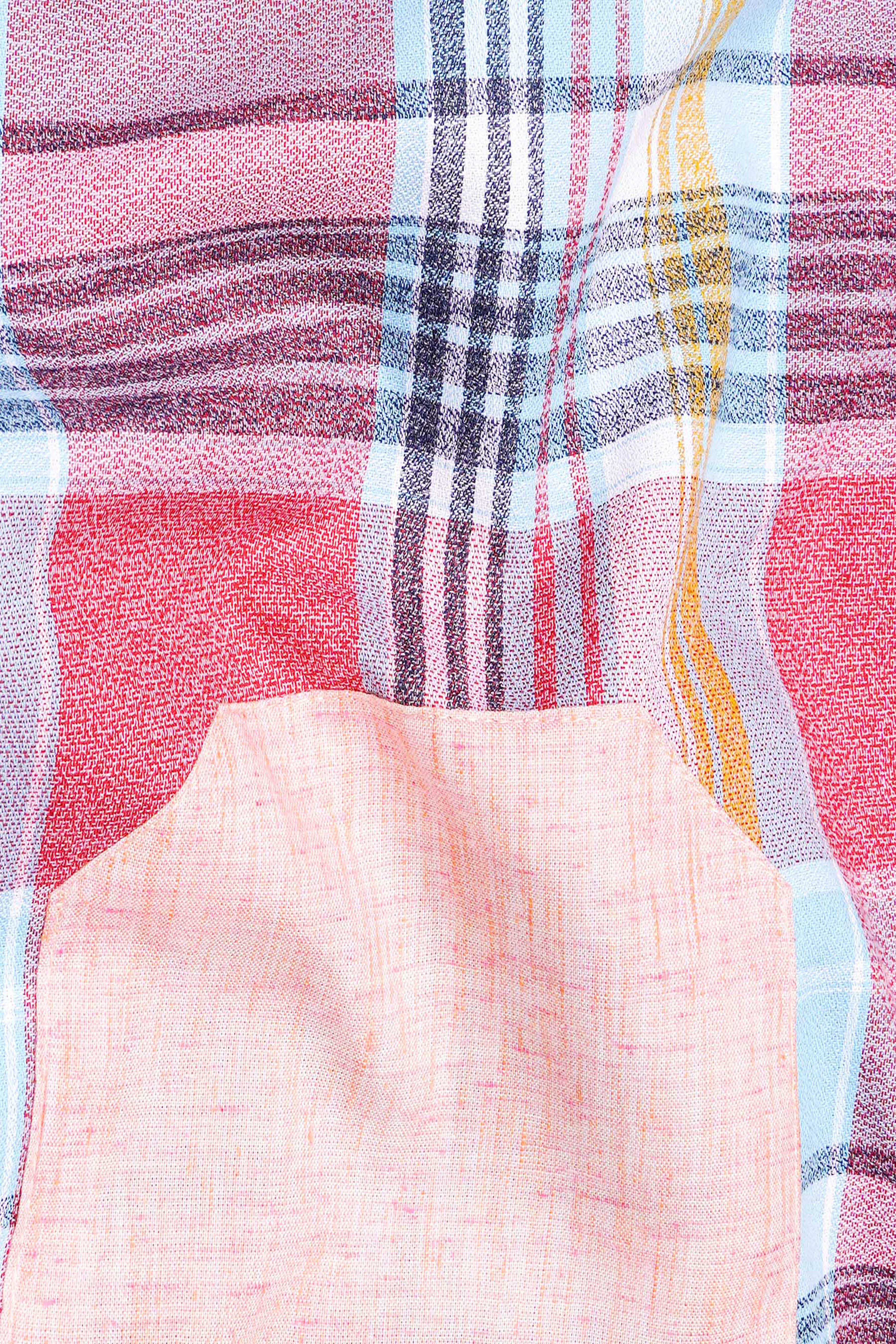 Cosmos Pink and Froly Pink Dobby Textured Premium Giza Cotton Designer Shirt