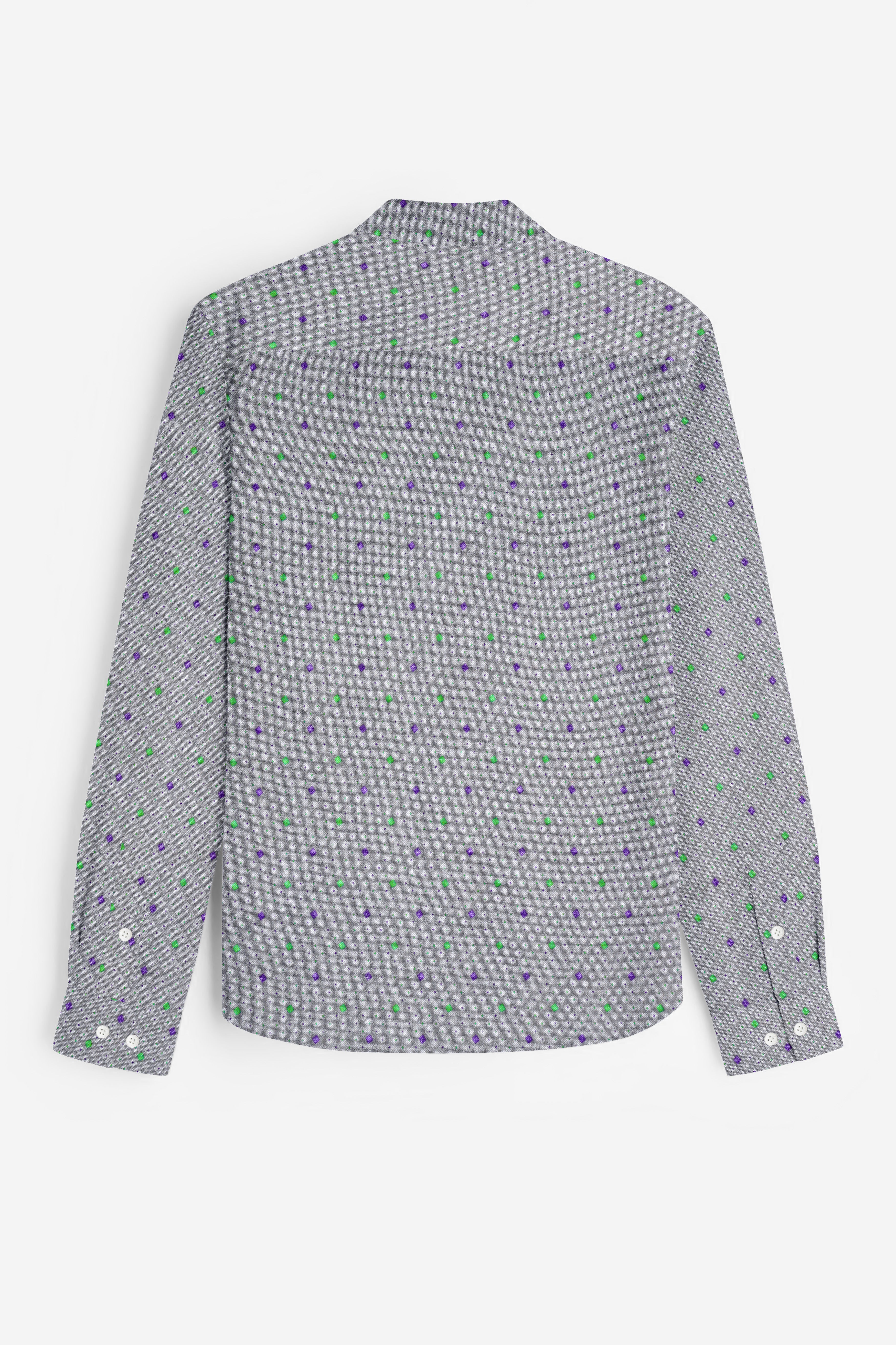 Nobel Gray and Jade Black Dobby Textured Premium Giza Cotton Designer Shirt