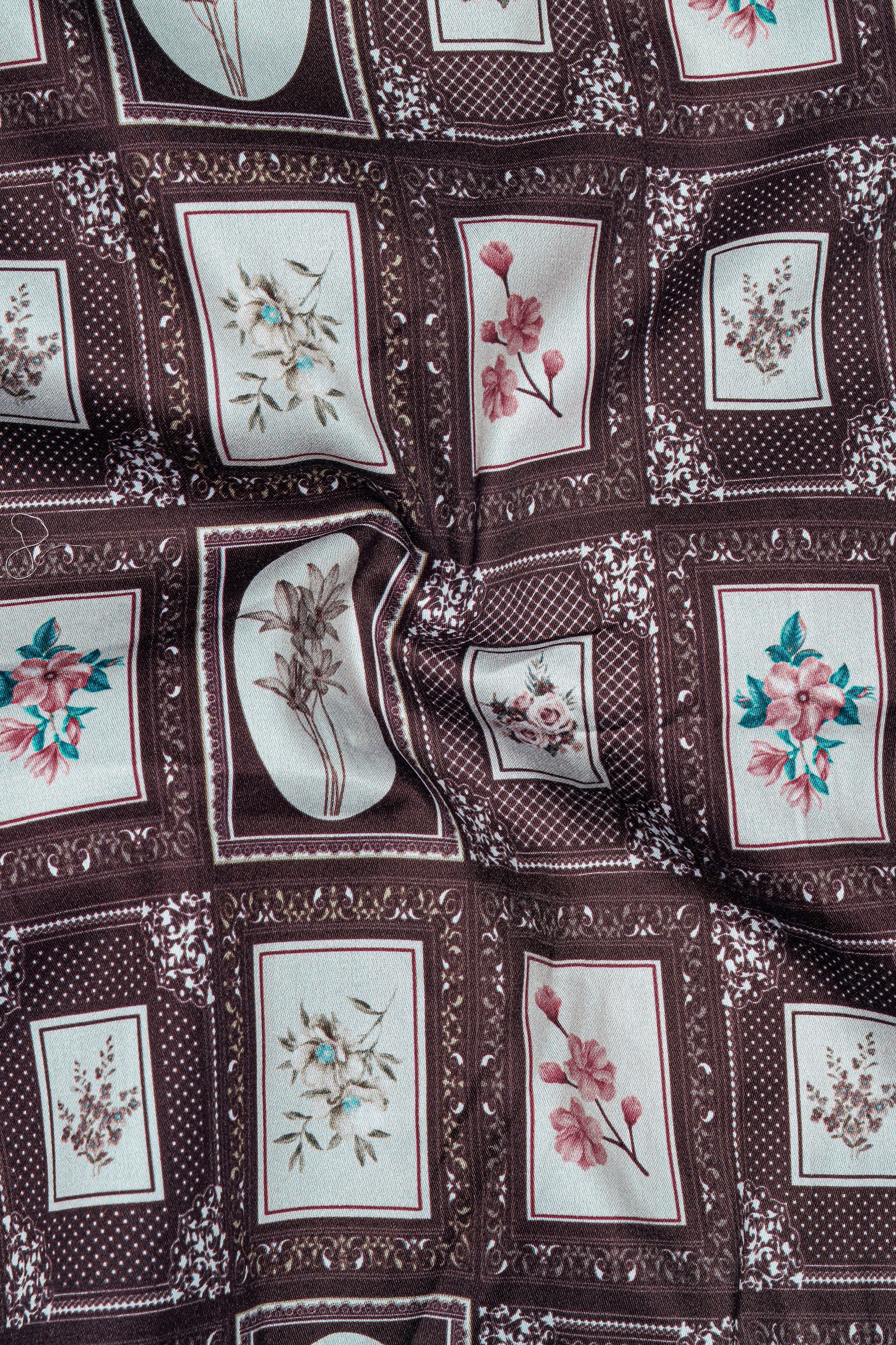 Matterhorn Brown Frame Printed Super Soft Premium Cotton Shirt