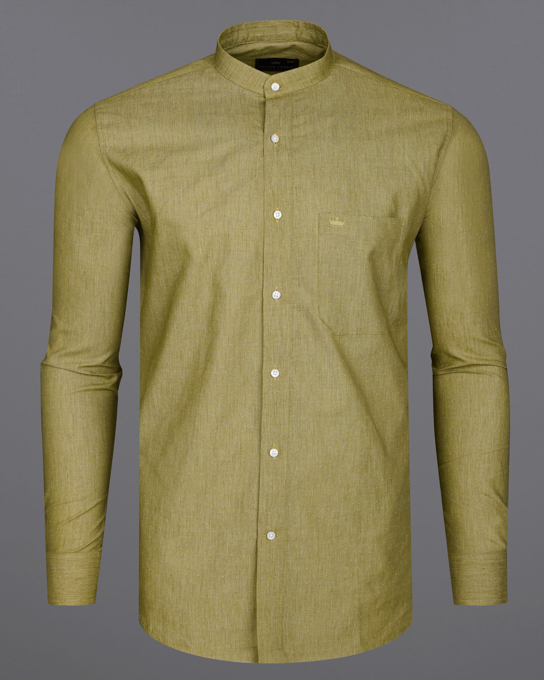 Museli Brown Dobby Textured Premium Giza Cotton Shirt