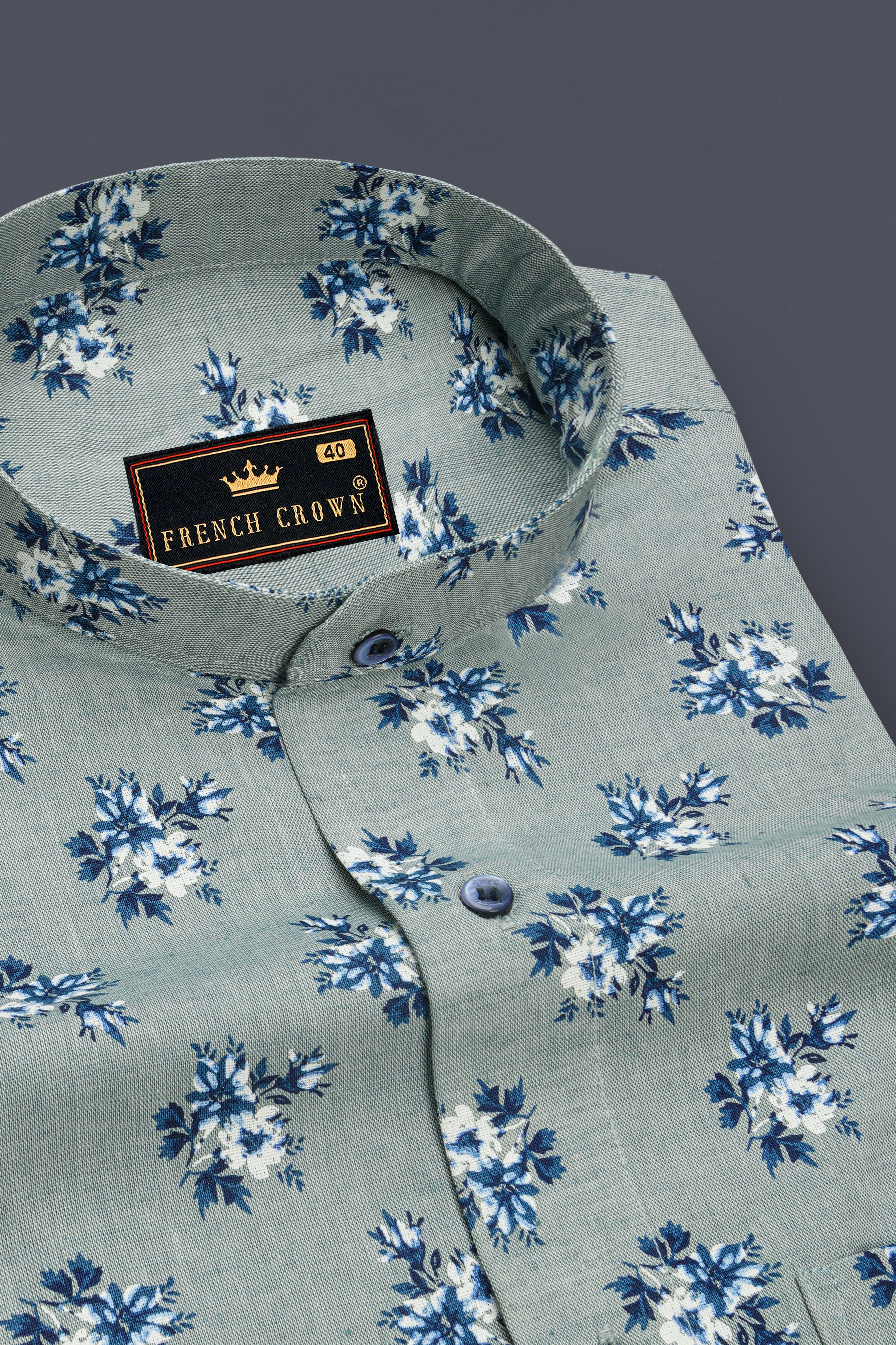 Eagle Green Floral Luxurious Linen Shirt