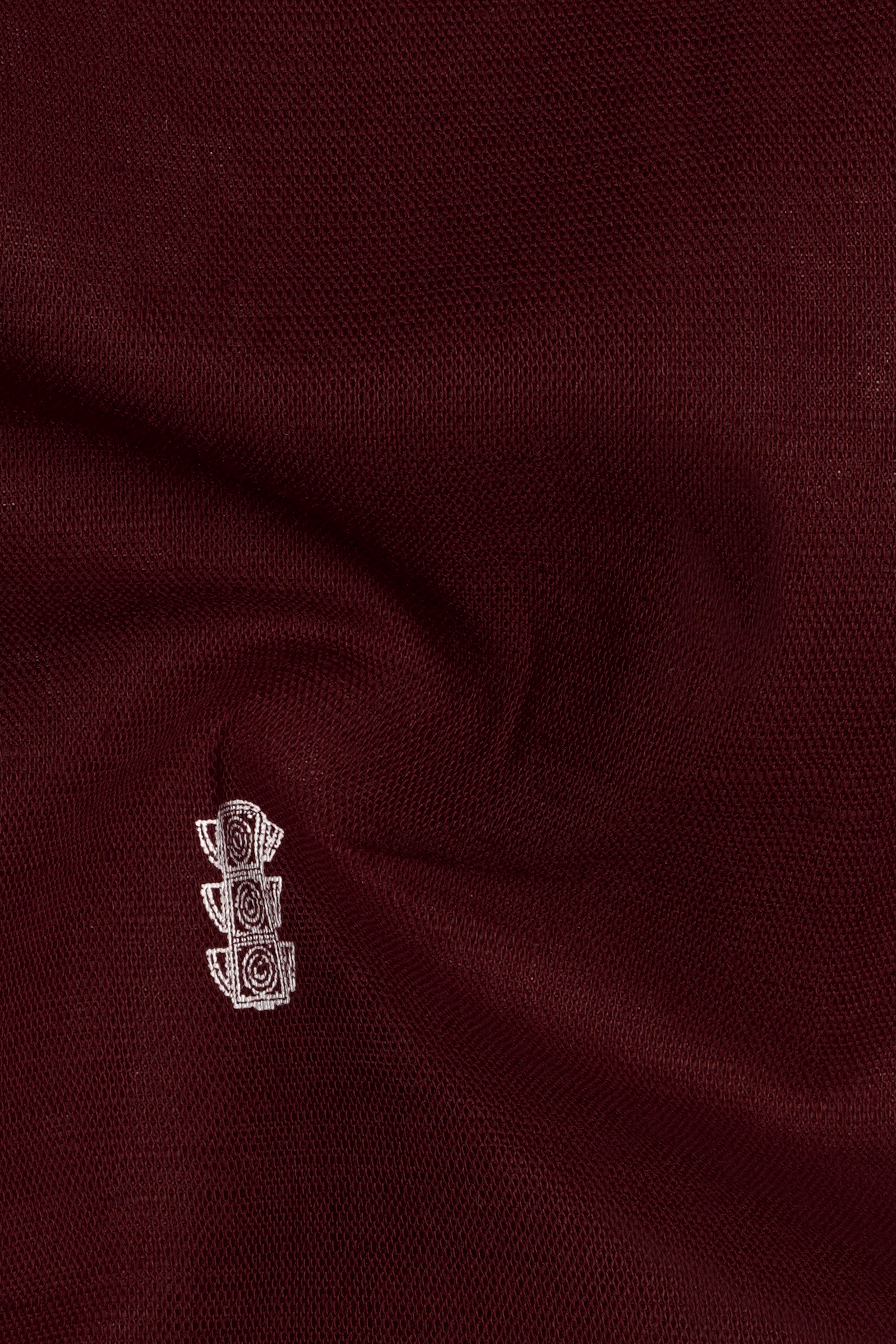 Espresso Red Printed Luxurious Linen Shirt
