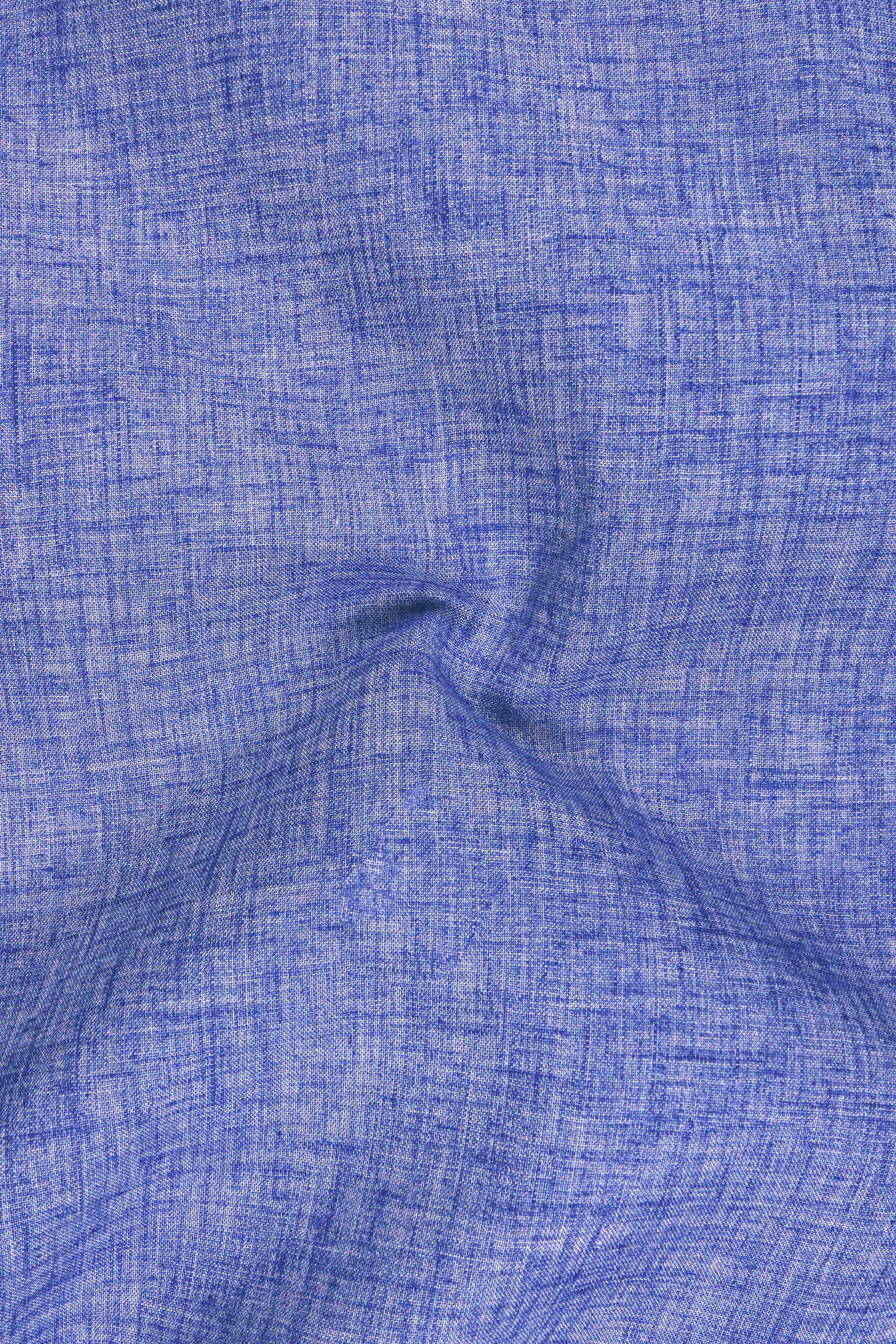 Chetwode Blue With Purple Two Side Pocket Chambray Premium Cotton Designer Shirt