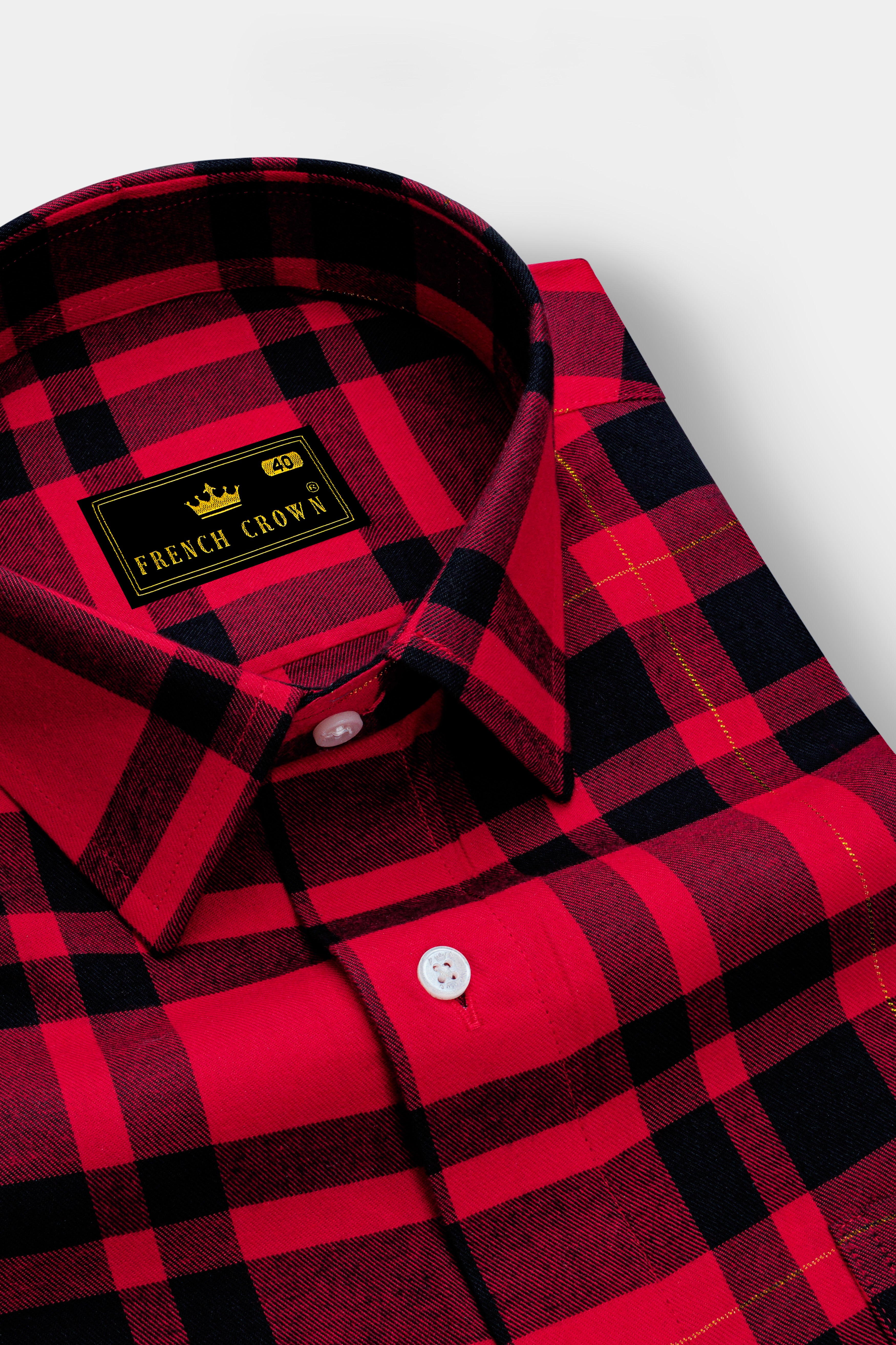 Vivid Auburn Red Plaid Flannel Premium Cotton Shirt