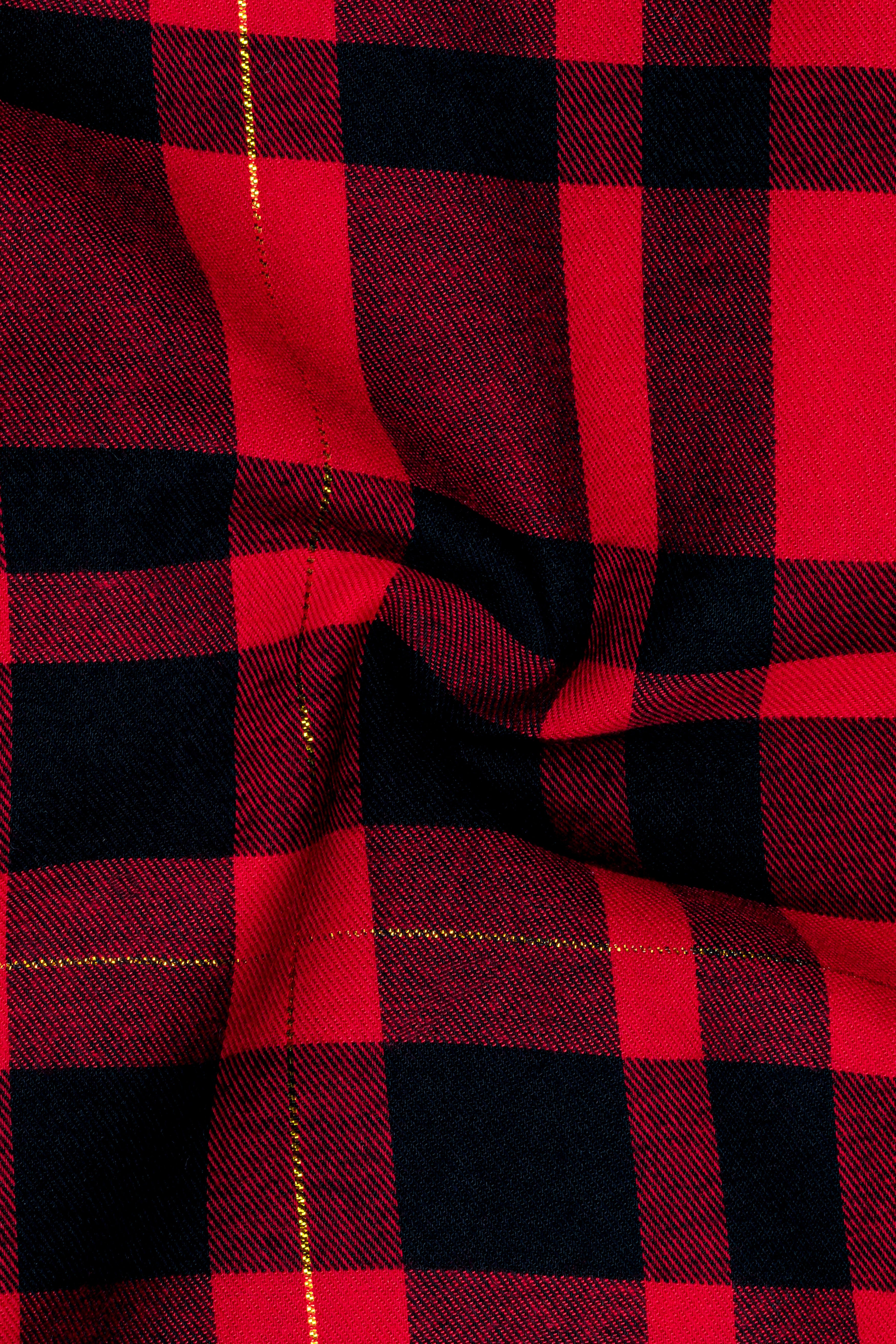 Vivid Auburn Red Plaid Flannel Premium Cotton Shirt