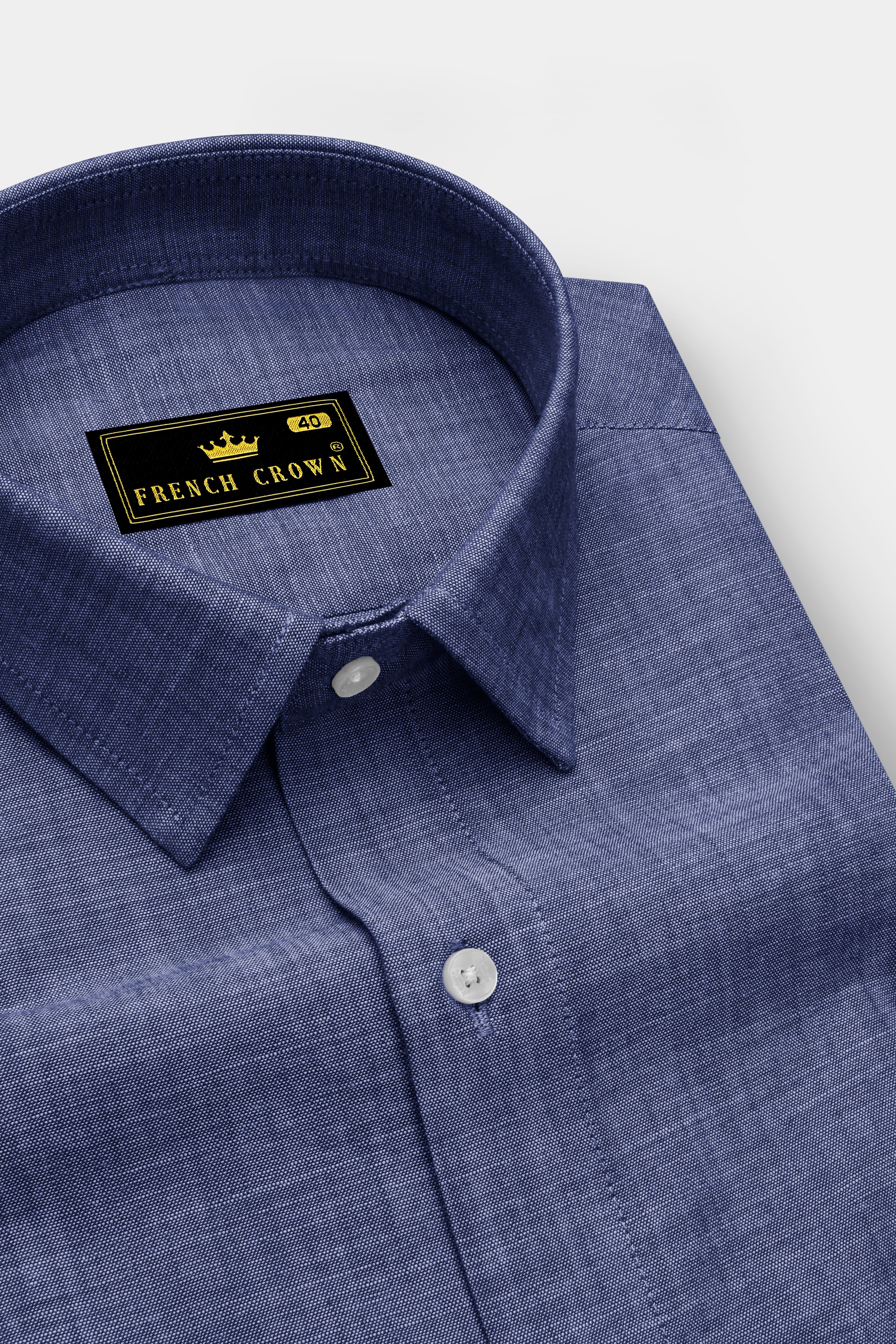 Nepal Blue Two Tone Chambray Premium Cotton Shirt