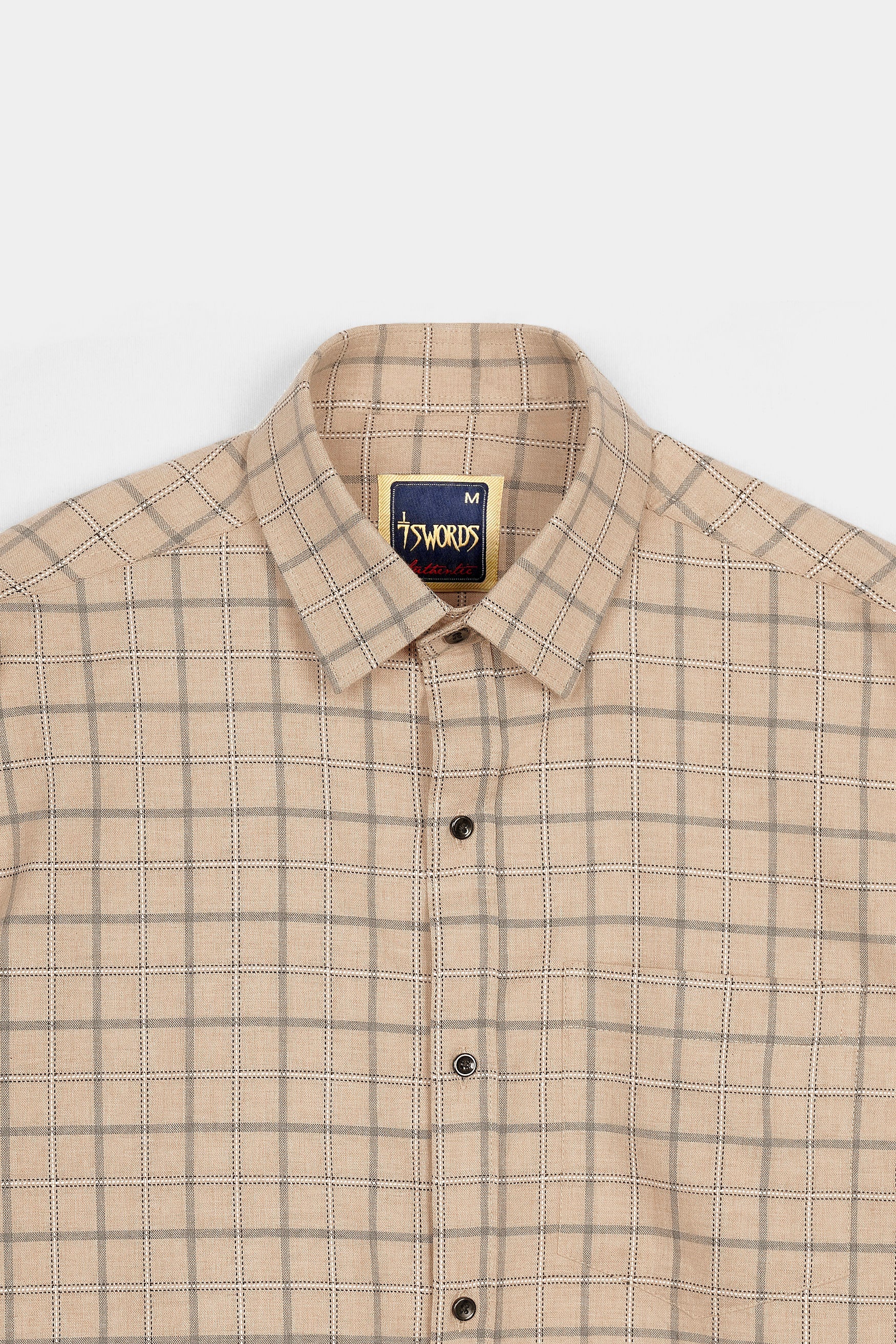 7swords-Tan Brown and Regent Gray Checkered Premium Cotton Shirt 7S-106-BLK-38, 7S-106-BLK-H-38, 7S-106-BLK-39, 7S-106-BLK-H-39, 7S-106-BLK-40, 7S-106-BLK-H-40, 7S-106-BLK-42, 7S-106-BLK-H-42, 7S-106-BLK-44, 7S-106-BLK-H-44, 7S-106-BLK-46, 7S-106-BLK-H-46, 7S-106-BLK-48, 7S-106-BLK-H-48, 7S-106-BLK-50, 7S-106-BLK-H-50, 7S-106-BLK-52, 7S-106-BLK-H-52