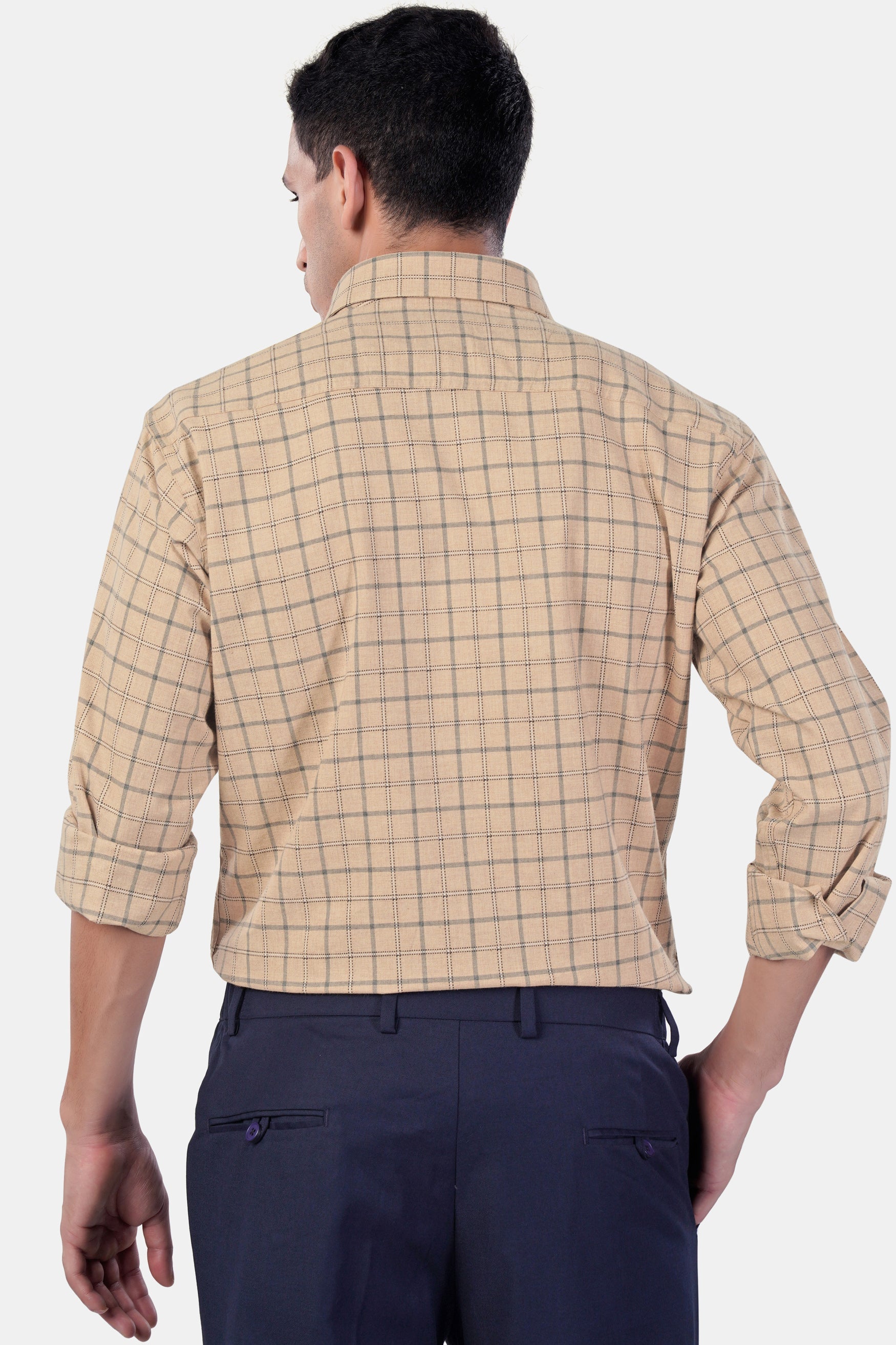 7swords-Tan Brown and Regent Gray Checkered Premium Cotton Shirt 7S-106-BLK-38, 7S-106-BLK-H-38, 7S-106-BLK-39, 7S-106-BLK-H-39, 7S-106-BLK-40, 7S-106-BLK-H-40, 7S-106-BLK-42, 7S-106-BLK-H-42, 7S-106-BLK-44, 7S-106-BLK-H-44, 7S-106-BLK-46, 7S-106-BLK-H-46, 7S-106-BLK-48, 7S-106-BLK-H-48, 7S-106-BLK-50, 7S-106-BLK-H-50, 7S-106-BLK-52, 7S-106-BLK-H-52