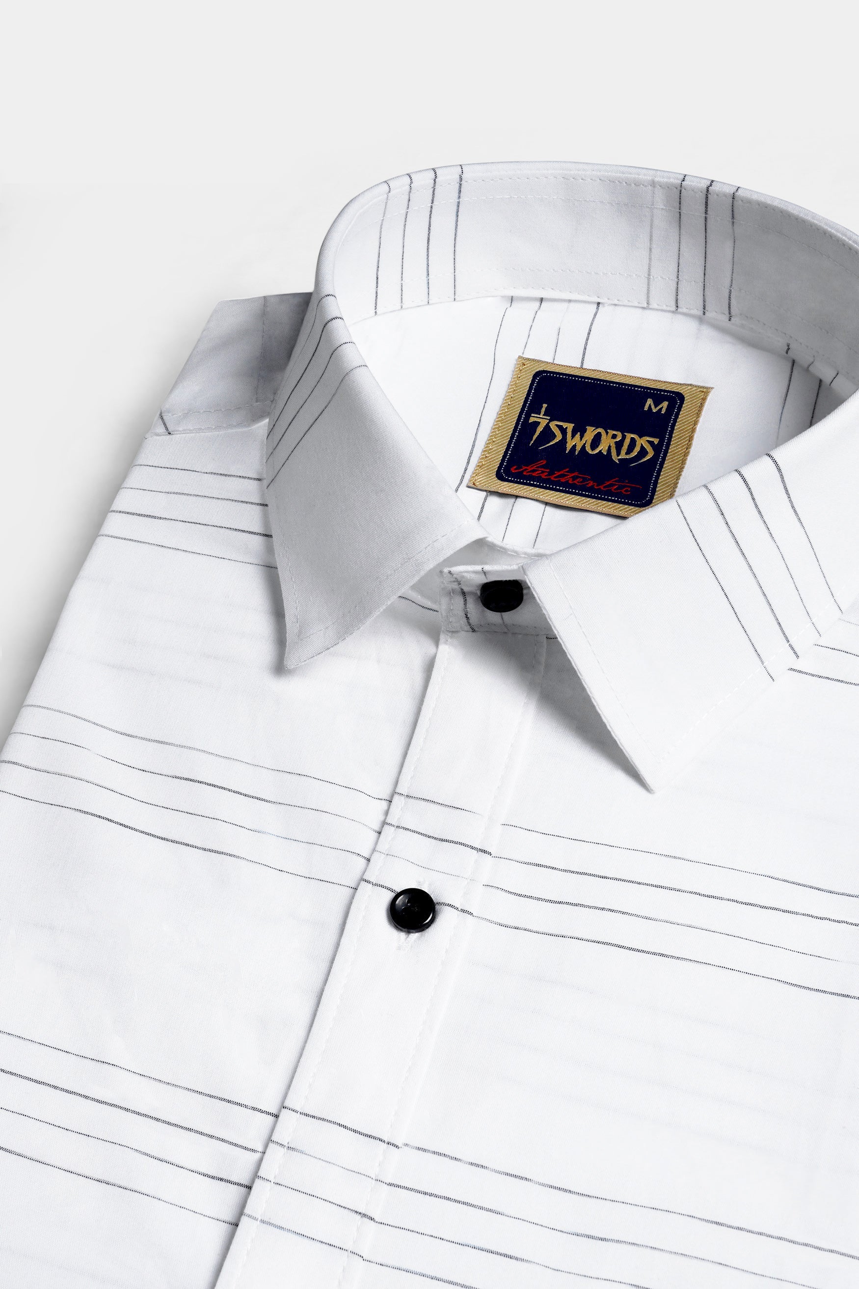 7swords-Bright White and Black Striped Premium Cotton Shirt 7S-114-BLK-38, 7S-114-BLK-H-38, 7S-114-BLK-39, 7S-114-BLK-H-39, 7S-114-BLK-40, 7S-114-BLK-H-40, 7S-114-BLK-42, 7S-114-BLK-H-42, 7S-114-BLK-44, 7S-114-BLK-H-44, 7S-114-BLK-46, 7S-114-BLK-H-46, 7S-114-BLK-48, 7S-114-BLK-H-48, 7S-114-BLK-50, 7S-114-BLK-H-50, 7S-114-BLK-52, 7S-114-BLK-H-52