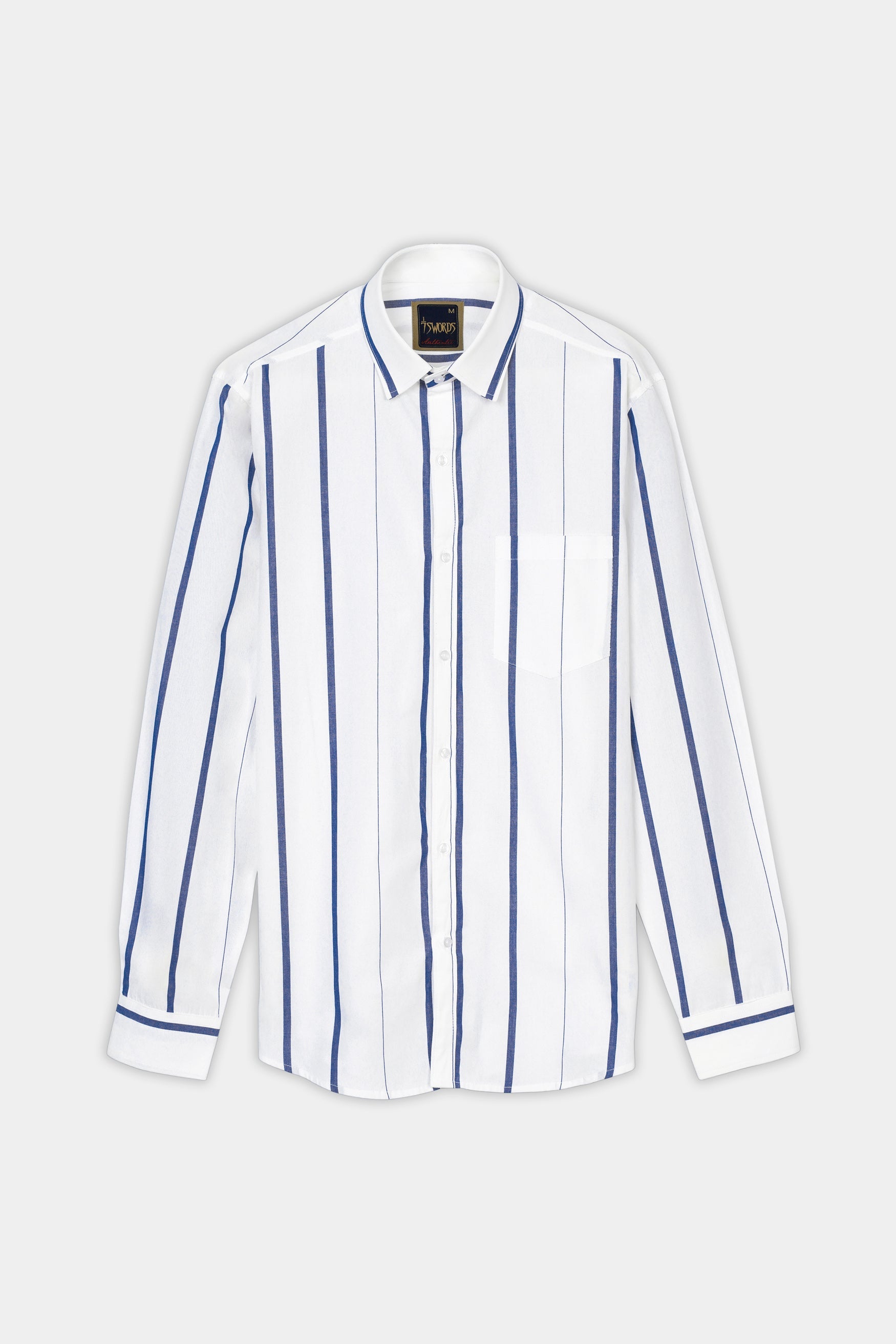 7swords-Bright White and Dusky Blue Striped Premium Cotton Shirt 7S-121-38, 7S-121-H-38, 7S-121-39, 7S-121-H-39, 7S-121-40, 7S-121-H-40, 7S-121-42, 7S-121-H-42, 7S-121-44, 7S-121-H-44, 7S-121-46, 7S-121-H-46, 7S-121-48, 7S-121-H-48, 7S-121-50, 7S-121-H-50, 7S-121-52, 7S-121-H-52