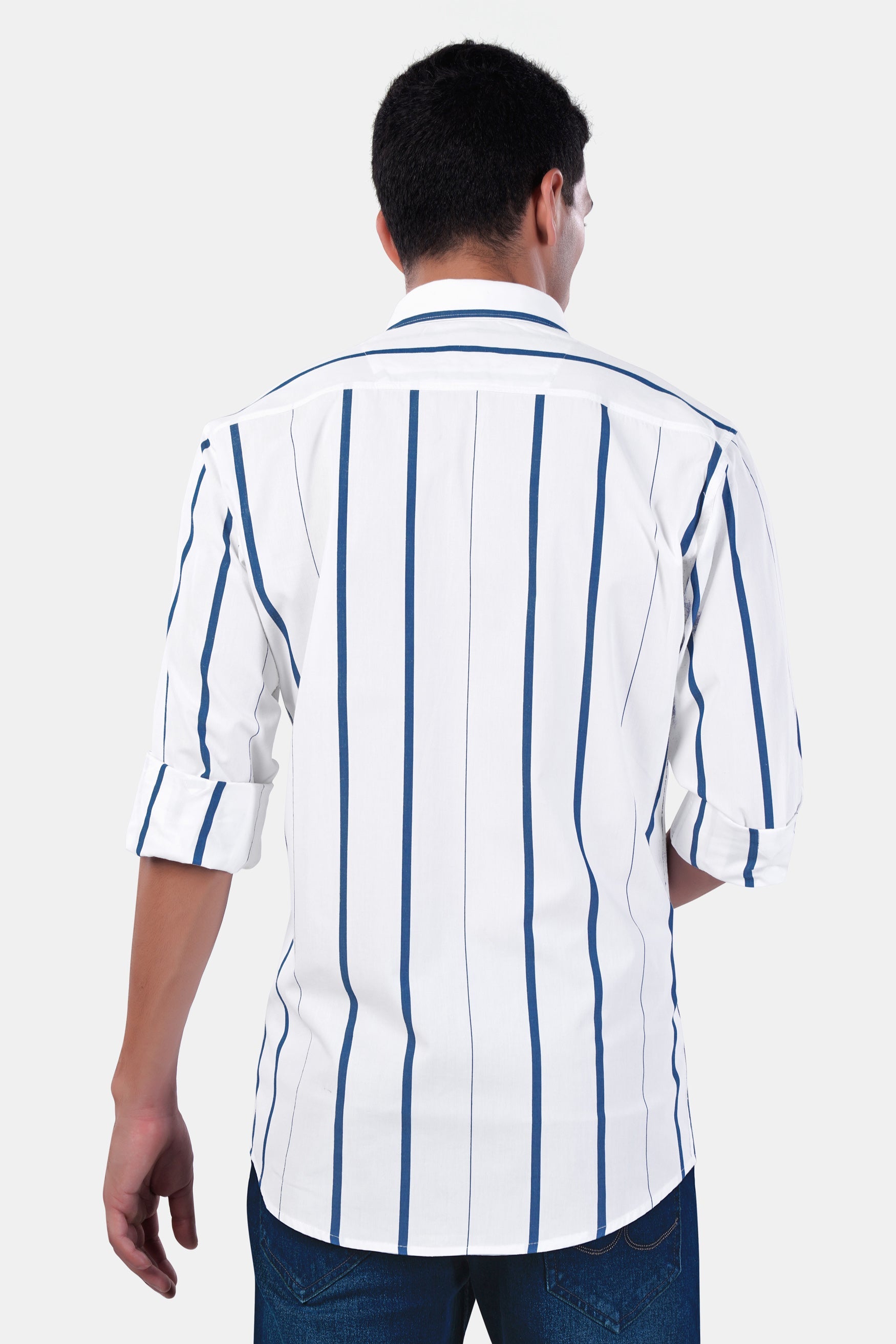 7swords-Bright White and Dusky Blue Striped Premium Cotton Shirt 7S-121-38, 7S-121-H-38, 7S-121-39, 7S-121-H-39, 7S-121-40, 7S-121-H-40, 7S-121-42, 7S-121-H-42, 7S-121-44, 7S-121-H-44, 7S-121-46, 7S-121-H-46, 7S-121-48, 7S-121-H-48, 7S-121-50, 7S-121-H-50, 7S-121-52, 7S-121-H-52