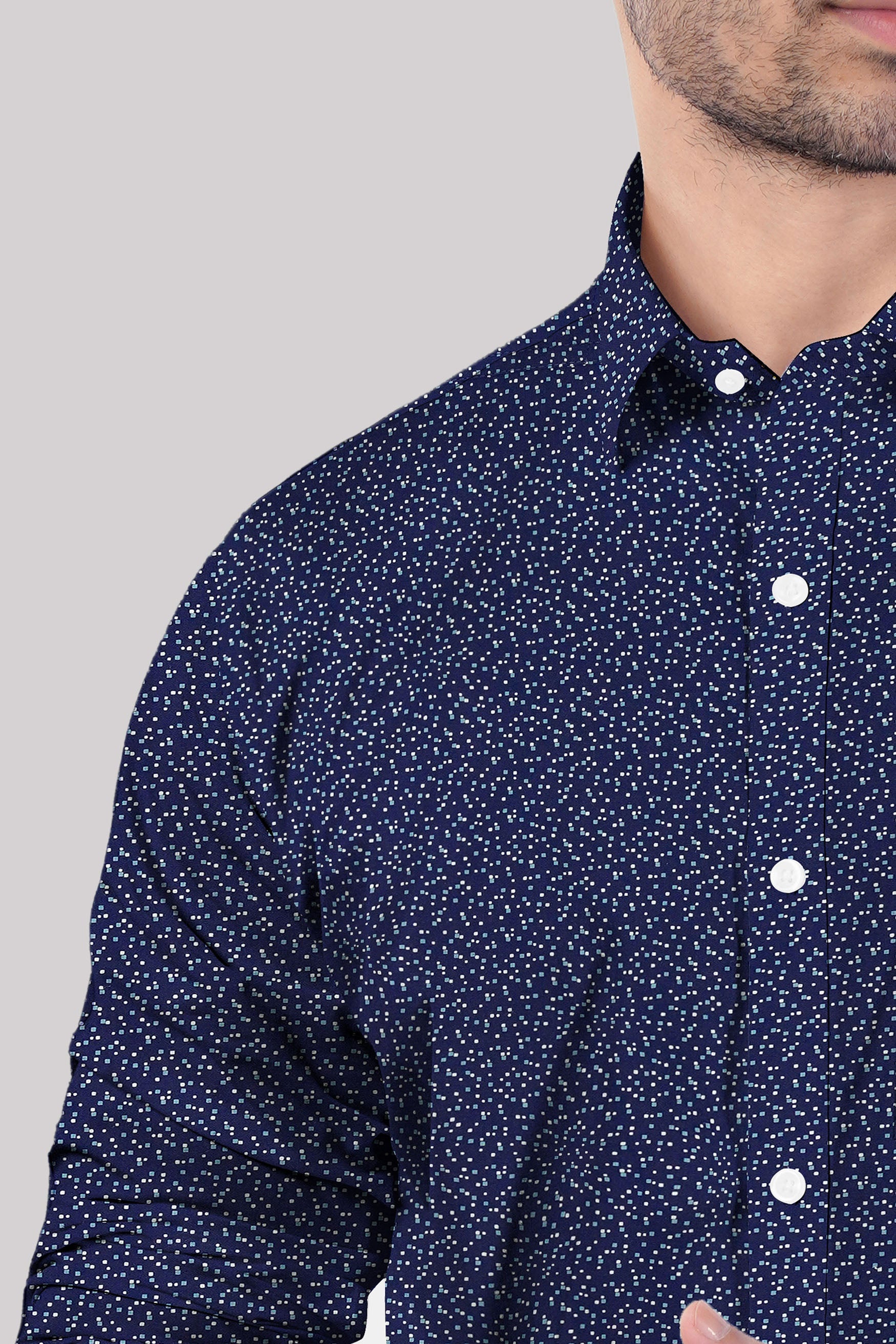 7swords-Ebony Clay Blue Microprinted Premium Cotton Mandarin Shirt 7S-122-38, 7S-122-H-38, 7S-122-39, 7S-122-H-39, 7S-122-40, 7S-122-H-40, 7S-122-42, 7S-122-H-42, 7S-122-44, 7S-122-H-44, 7S-122-46, 7S-122-H-46, 7S-122-48, 7S-122-H-48, 7S-122-50, 7S-122-H-50, 7S-122-52, 7S-122-H-52