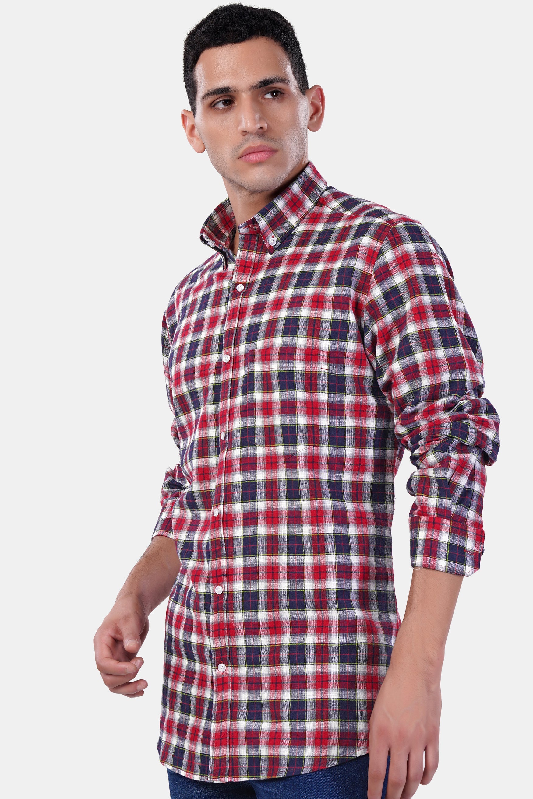 7swords-Midnight Blue with Firebrick Red and White Plaid Premium Cotton Shirt 7S-124-BD-38, 7S-124-BD-H-38, 7S-124-BD-39, 7S-124-BD-H-39, 7S-124-BD-40, 7S-124-BD-H-40, 7S-124-BD-42, 7S-124-BD-H-42, 7S-124-BD-44, 7S-124-BD-H-44, 7S-124-BD-46, 7S-124-BD-H-46, 7S-124-BD-48, 7S-124-BD-H-48, 7S-124-BD-50, 7S-124-BD-H-50, 7S-124-BD-52, 7S-124-BD-H-52