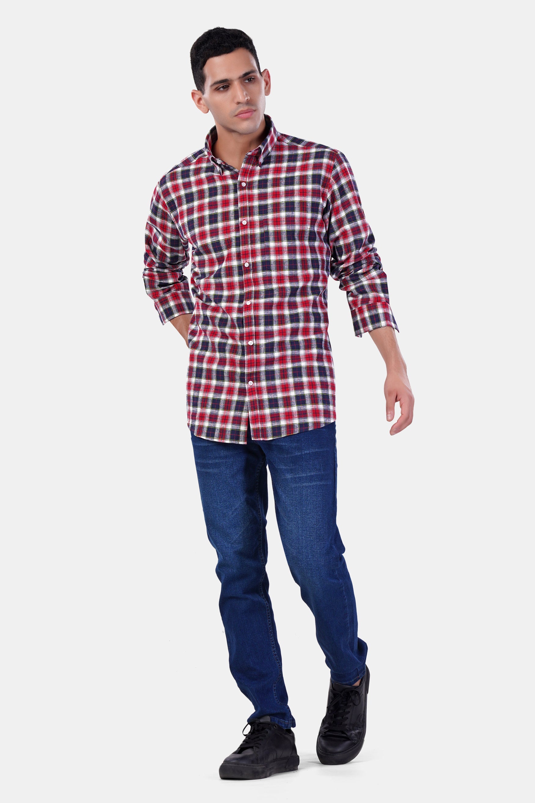 7swords-Midnight Blue with Firebrick Red and White Plaid Premium Cotton Shirt 7S-124-BD-38, 7S-124-BD-H-38, 7S-124-BD-39, 7S-124-BD-H-39, 7S-124-BD-40, 7S-124-BD-H-40, 7S-124-BD-42, 7S-124-BD-H-42, 7S-124-BD-44, 7S-124-BD-H-44, 7S-124-BD-46, 7S-124-BD-H-46, 7S-124-BD-48, 7S-124-BD-H-48, 7S-124-BD-50, 7S-124-BD-H-50, 7S-124-BD-52, 7S-124-BD-H-52