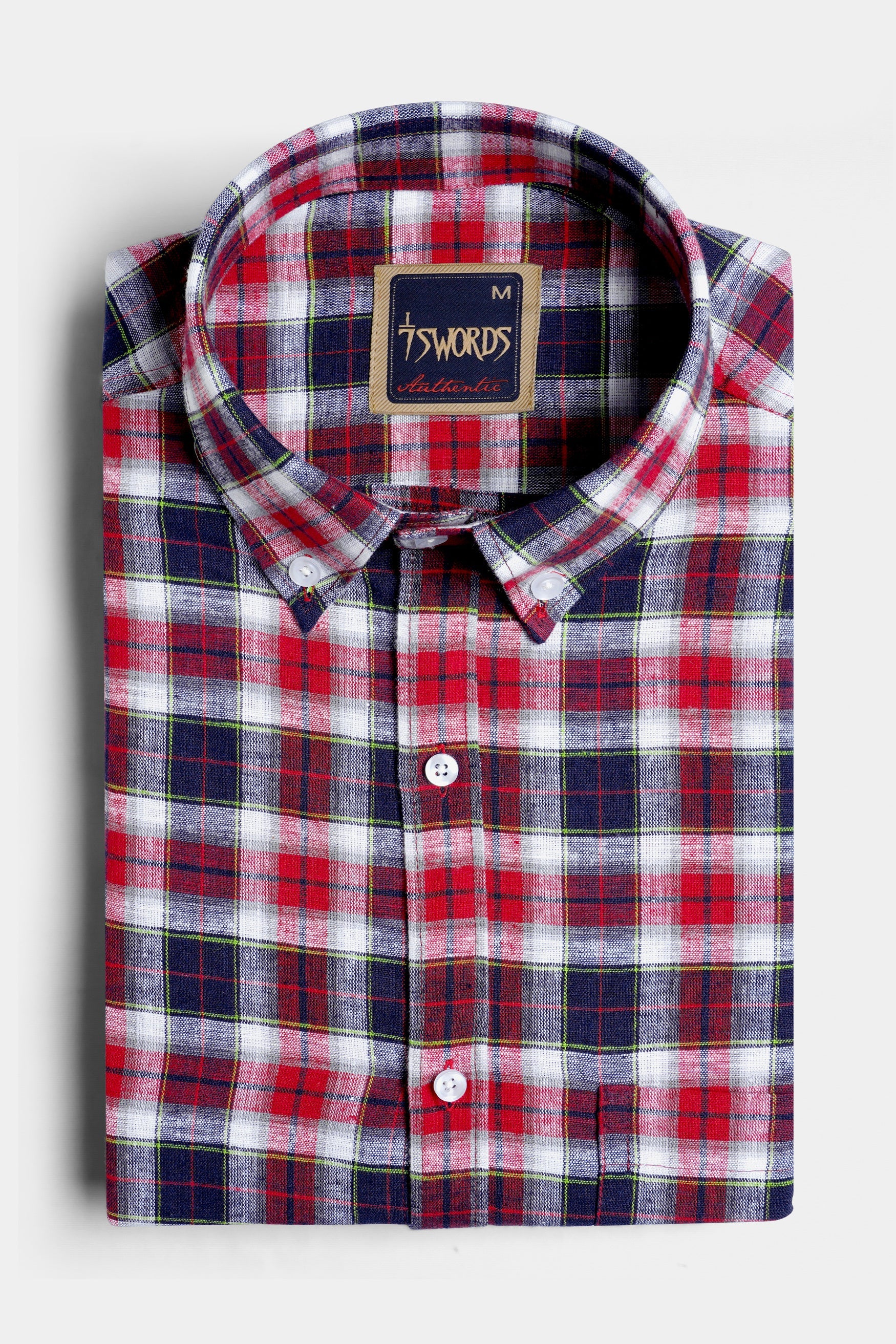 7swords-Midnight Blue with Firebrick Red and White Plaid Premium Cotton Shirt 7S-124-BD-38, 7S-124-BD-H-38, 7S-124-BD-39, 7S-124-BD-H-39, 7S-124-BD-40, 7S-124-BD-H-40, 7S-124-BD-42, 7S-124-BD-H-42, 7S-124-BD-44, 7S-124-BD-H-44, 7S-124-BD-46, 7S-124-BD-H-46, 7S-124-BD-48, 7S-124-BD-H-48, 7S-124-BD-50, 7S-124-BD-H-50, 7S-124-BD-52, 7S-124-BD-H-52
