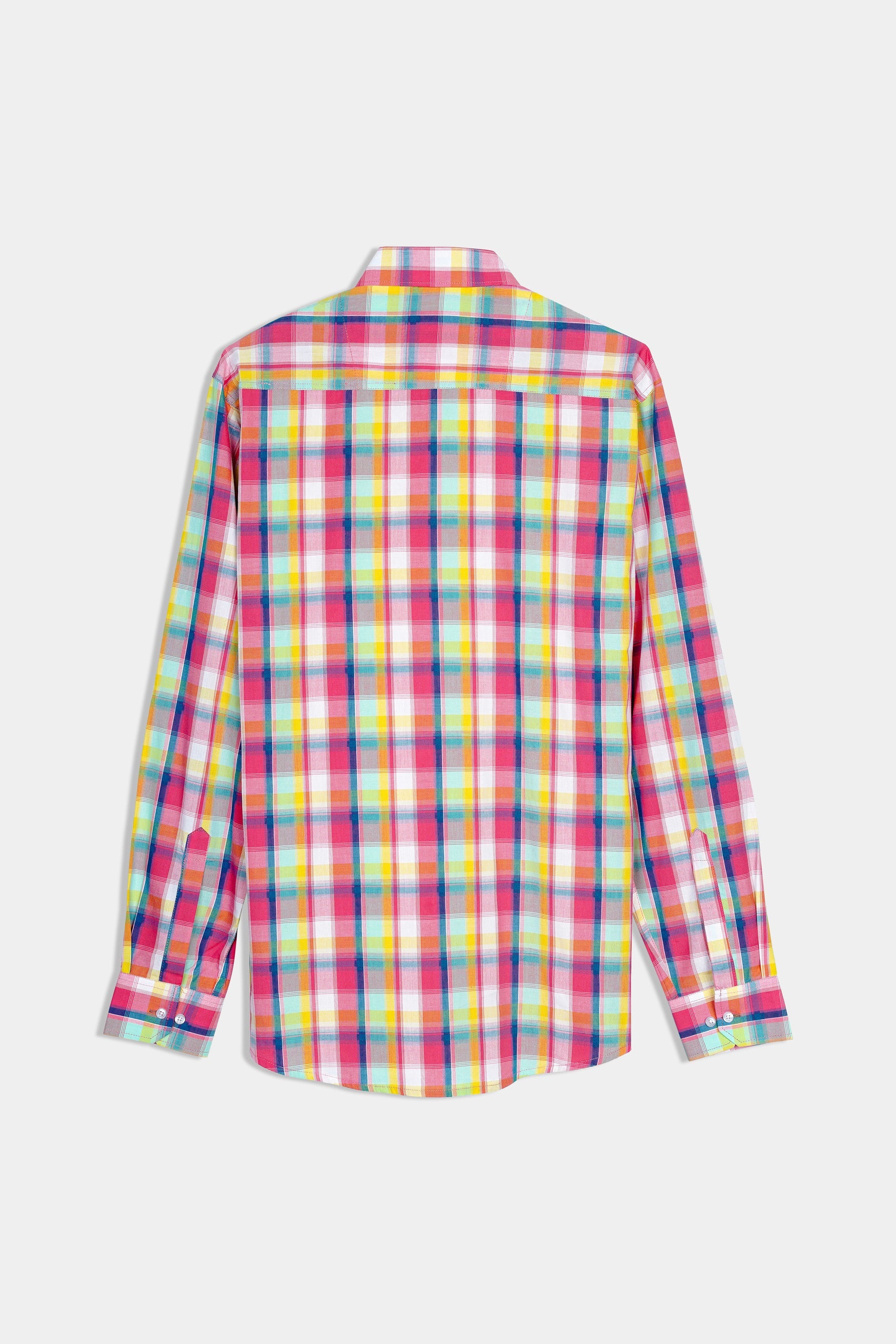 7swords-Mandy Pink with Sienna Orange and Glacier Blue Plaid Premium Cotton Shirt 7S-125-38, 7S-125-H-38, 7S-125-39, 7S-125-H-39, 7S-125-40, 7S-125-H-40, 7S-125-42, 7S-125-H-42, 7S-125-44, 7S-125-H-44, 7S-125-46, 7S-125-H-46, 7S-125-48, 7S-125-H-48, 7S-125-50, 7S-125-H-50, 7S-125-52, 7S-125-H-52