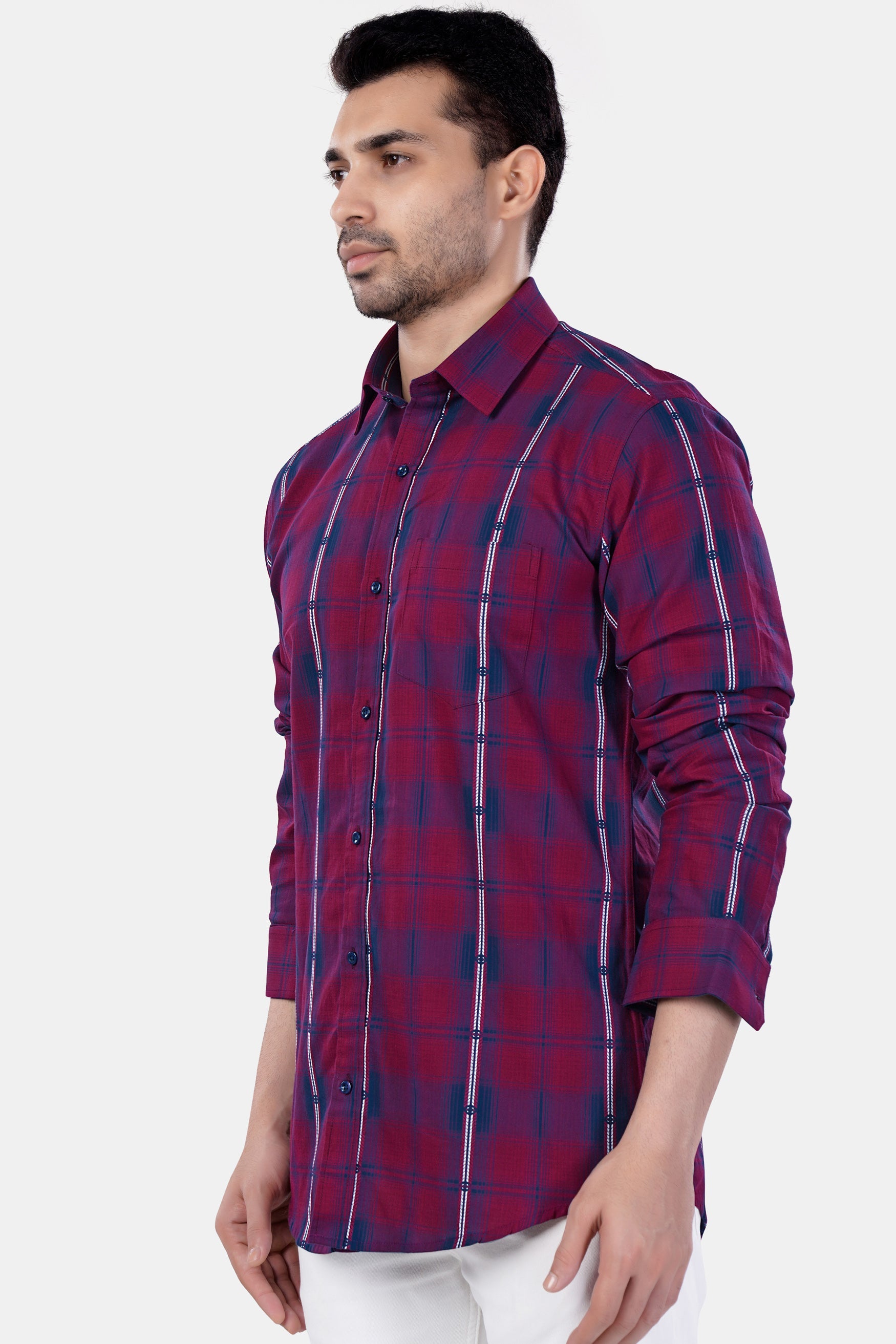 7swords-Pansy Maroon and Ebony Clay Blue Plaid Premium Cotton Shirt 7S-126-BLE-38, 7S-126-BLE-H-38, 7S-126-BLE-39, 7S-126-BLE-H-39, 7S-126-BLE-40, 7S-126-BLE-H-40, 7S-126-BLE-42, 7S-126-BLE-H-42, 7S-126-BLE-44, 7S-126-BLE-H-44, 7S-126-BLE-46, 7S-126-BLE-H-46, 7S-126-BLE-48, 7S-126-BLE-H-48, 7S-126-BLE-50, 7S-126-BLE-H-50, 7S-126-BLE-52, 7S-126-BLE-H-52