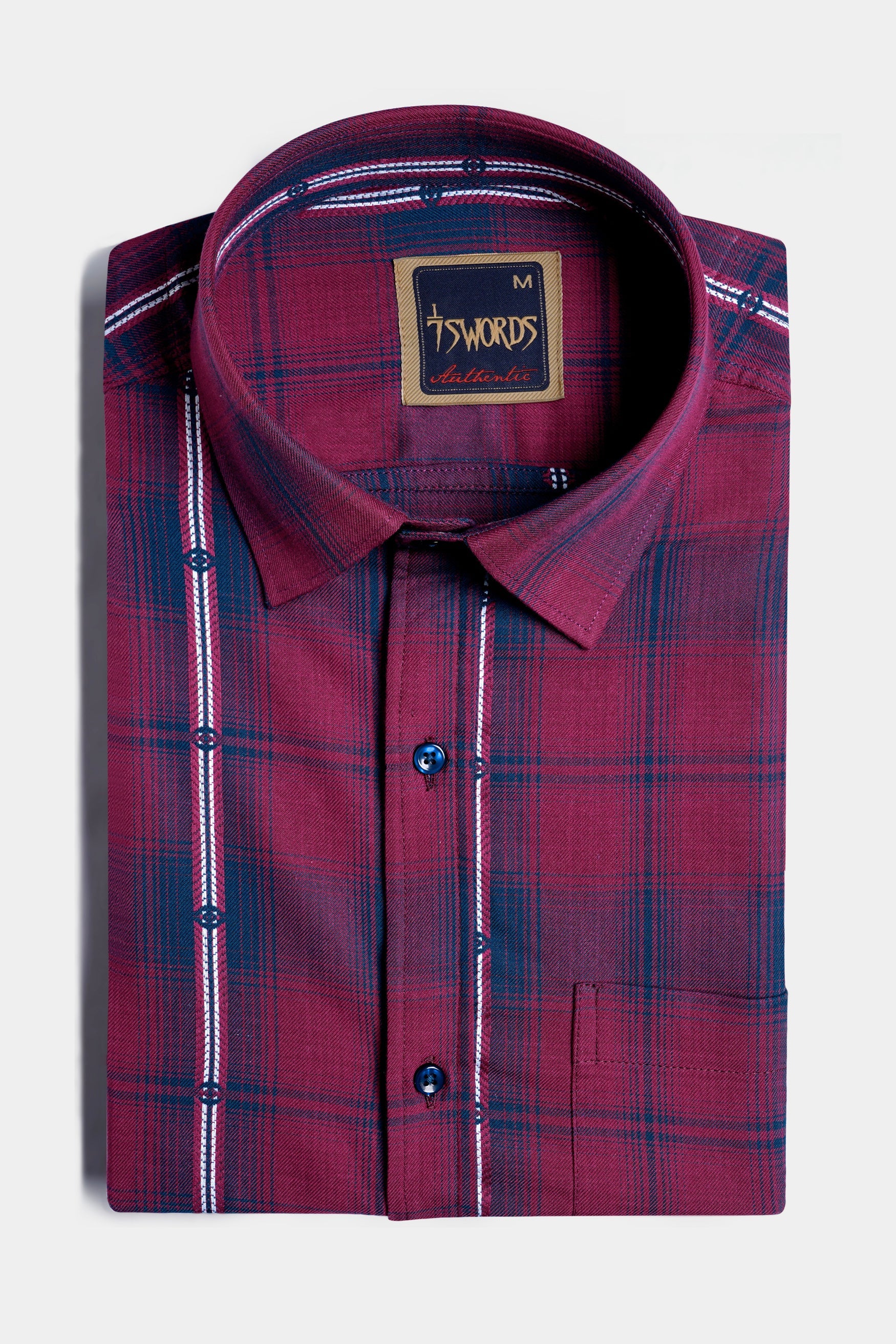 7swords-Pansy Maroon and Ebony Clay Blue Plaid Premium Cotton Shirt 7S-126-BLE-38, 7S-126-BLE-H-38, 7S-126-BLE-39, 7S-126-BLE-H-39, 7S-126-BLE-40, 7S-126-BLE-H-40, 7S-126-BLE-42, 7S-126-BLE-H-42, 7S-126-BLE-44, 7S-126-BLE-H-44, 7S-126-BLE-46, 7S-126-BLE-H-46, 7S-126-BLE-48, 7S-126-BLE-H-48, 7S-126-BLE-50, 7S-126-BLE-H-50, 7S-126-BLE-52, 7S-126-BLE-H-52