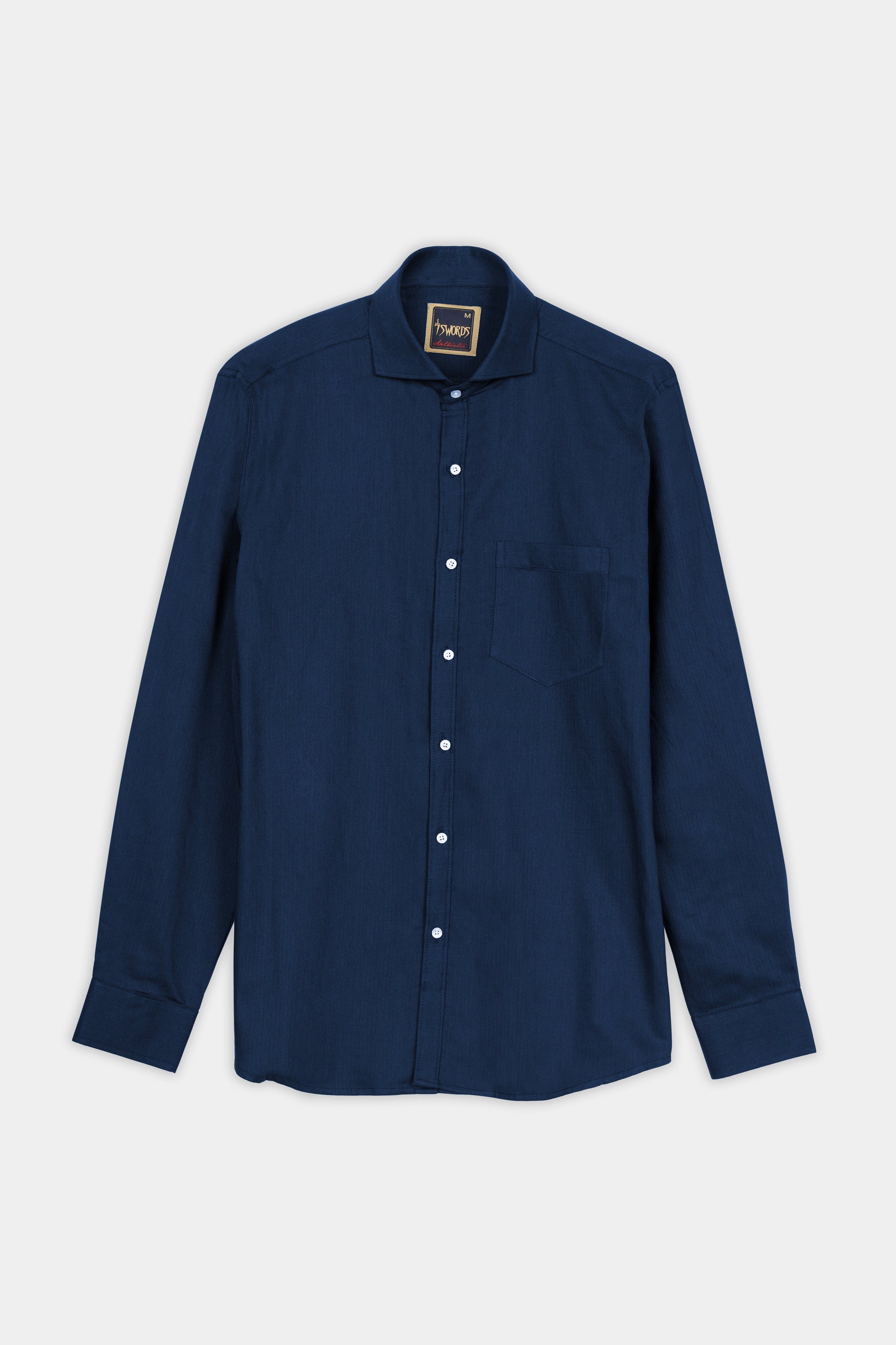7swords-Gable Blue Herringbone Pattern Premium Cotton Shirt 7S-129-CA-38, 7S-129-CA-H-38, 7S-129-CA-39, 7S-129-CA-H-39, 7S-129-CA-40, 7S-129-CA-H-40, 7S-129-CA-42, 7S-129-CA-H-42, 7S-129-CA-44, 7S-129-CA-H-44, 7S-129-CA-46, 7S-129-CA-H-46, 7S-129-CA-48, 7S-129-CA-H-48, 7S-129-CA-50, 7S-129-CA-H-50, 7S-129-CA-52, 7S-129-CA-H-52