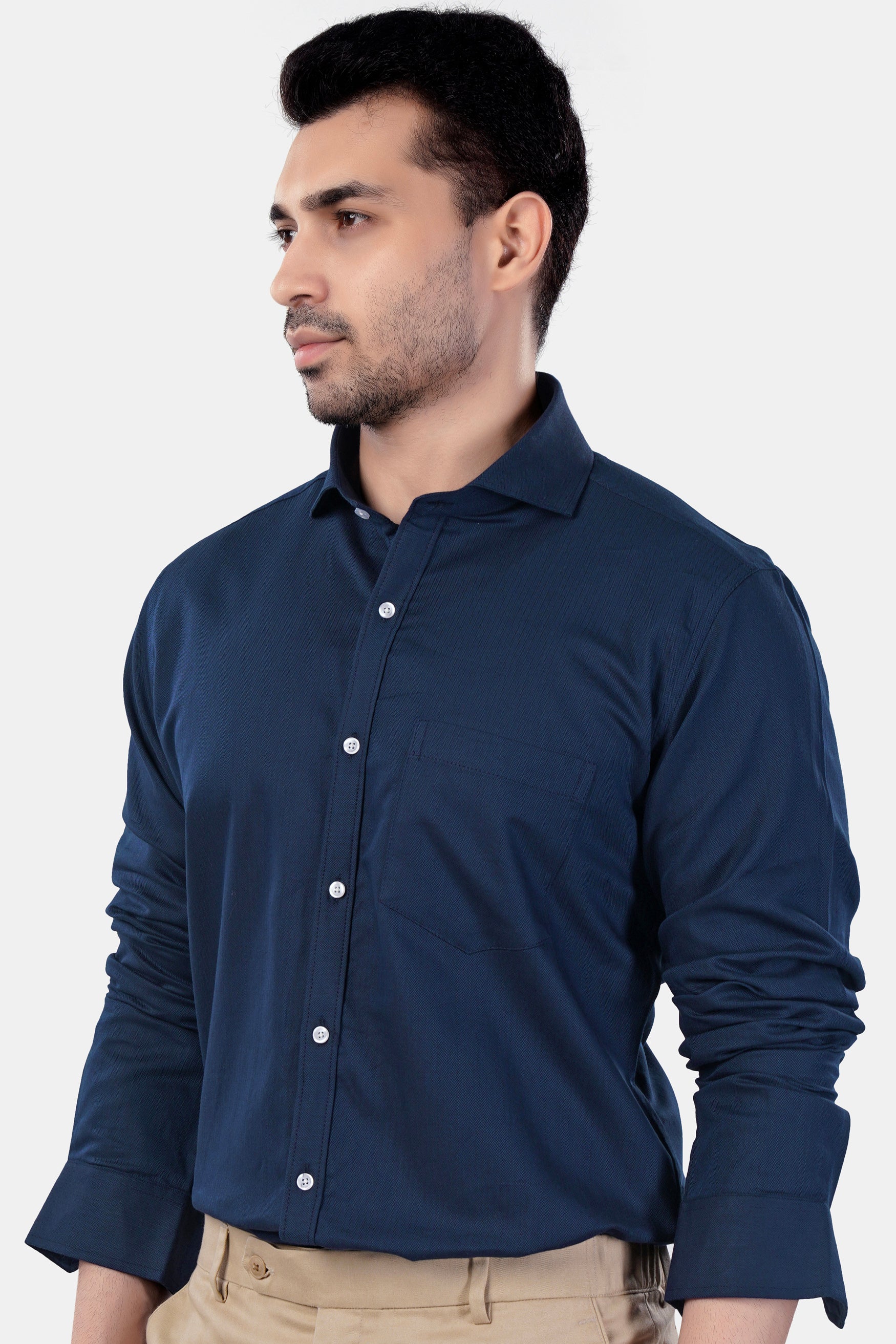7swords-Gable Blue Herringbone Pattern Premium Cotton Shirt 7S-129-CA-38, 7S-129-CA-H-38, 7S-129-CA-39, 7S-129-CA-H-39, 7S-129-CA-40, 7S-129-CA-H-40, 7S-129-CA-42, 7S-129-CA-H-42, 7S-129-CA-44, 7S-129-CA-H-44, 7S-129-CA-46, 7S-129-CA-H-46, 7S-129-CA-48, 7S-129-CA-H-48, 7S-129-CA-50, 7S-129-CA-H-50, 7S-129-CA-52, 7S-129-CA-H-52