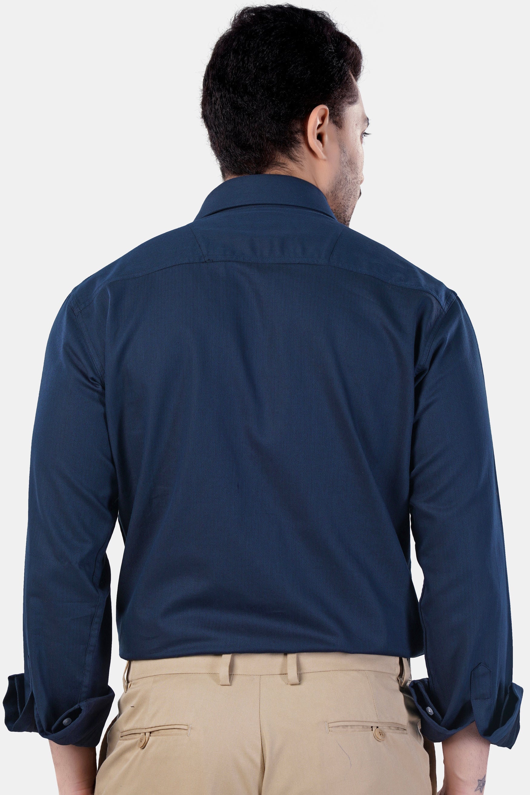 7swords-Gable Blue Herringbone Pattern Premium Cotton Shirt 7S-129-CA-38, 7S-129-CA-H-38, 7S-129-CA-39, 7S-129-CA-H-39, 7S-129-CA-40, 7S-129-CA-H-40, 7S-129-CA-42, 7S-129-CA-H-42, 7S-129-CA-44, 7S-129-CA-H-44, 7S-129-CA-46, 7S-129-CA-H-46, 7S-129-CA-48, 7S-129-CA-H-48, 7S-129-CA-50, 7S-129-CA-H-50, 7S-129-CA-52, 7S-129-CA-H-52