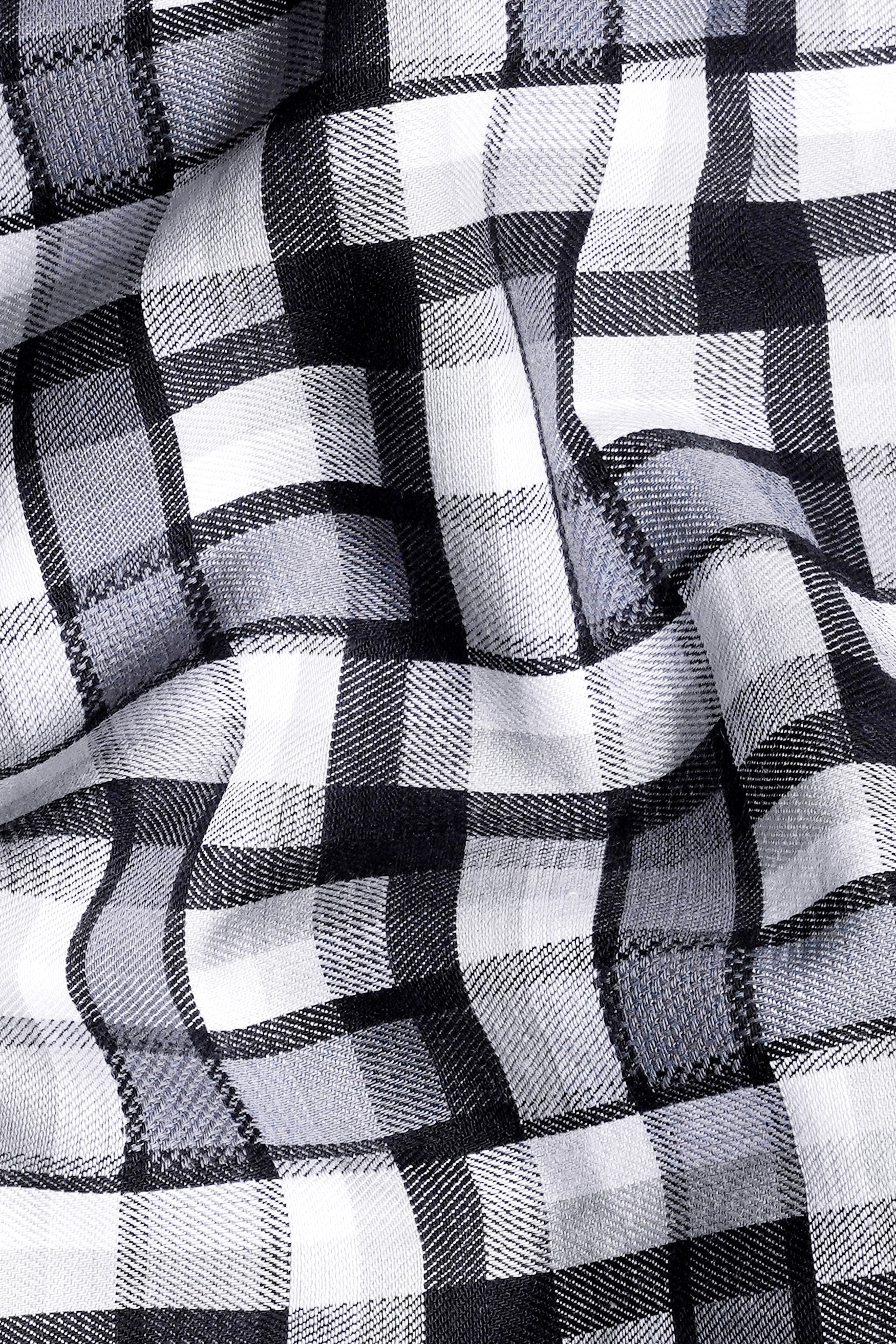 7swords-Davy Gray with Cinder Gray and White Checkered Premium Cotton Shirt 7S-148-BLK-38, 7S-148-BLK-39, 7S-148-BLK-40, 7S-148-BLK-42