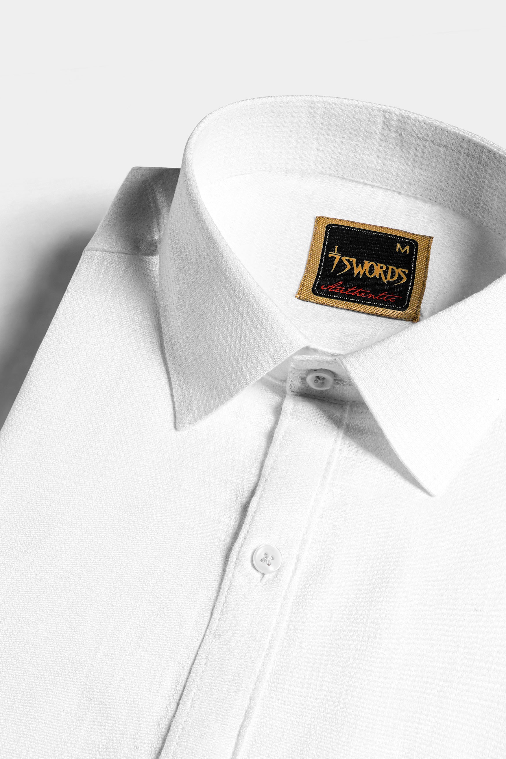 7swords-Bright White Premium Cotton Shirt 7S-163-38, 7S-163-39, 7S-163-40, 7S-163-42