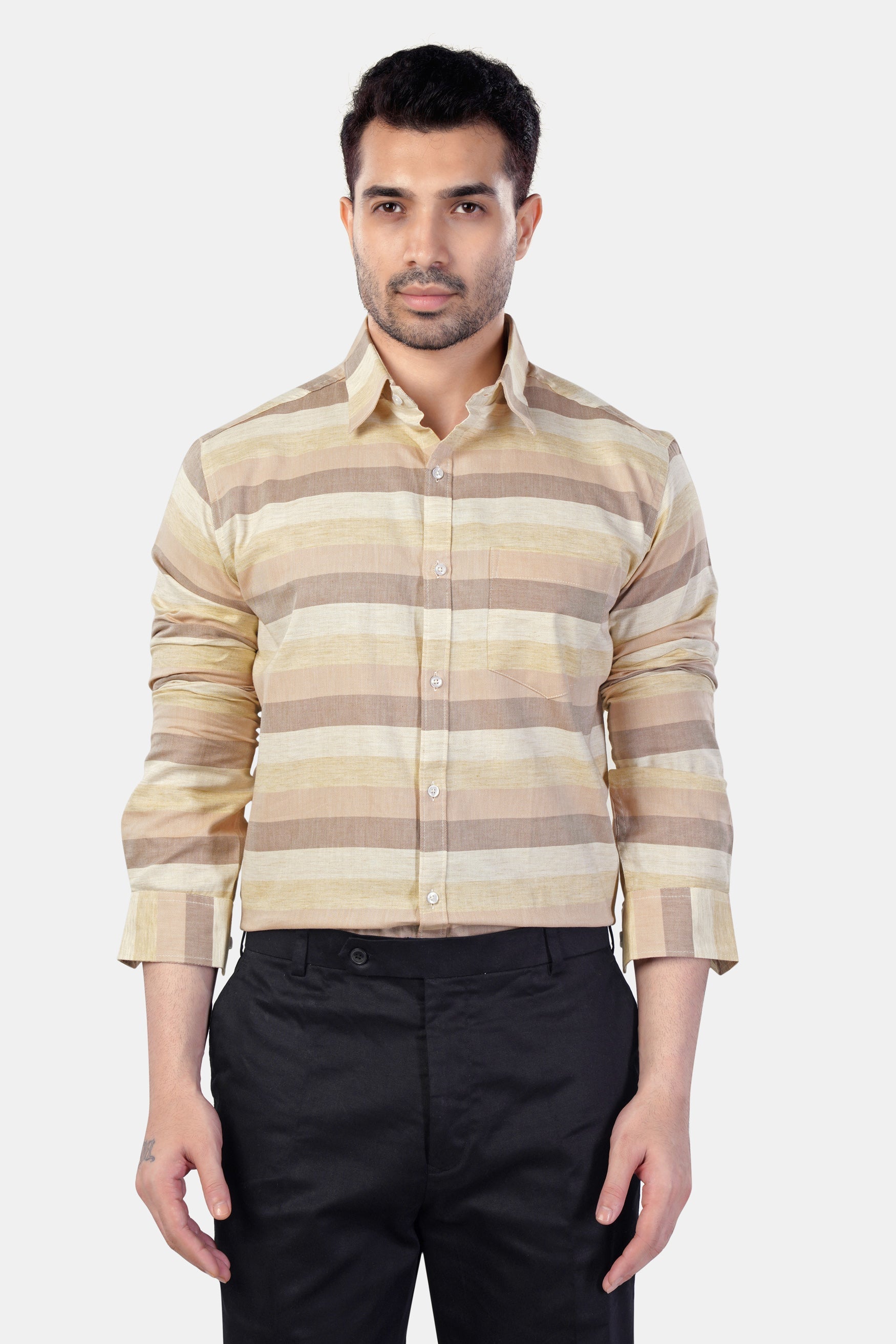 7swords-Rodeo Brown and Sorrel Brown Multicolour Premium Cotton Shirt 7S-174-38, 7S-174-39, 7S-174-40, 7S-174-42