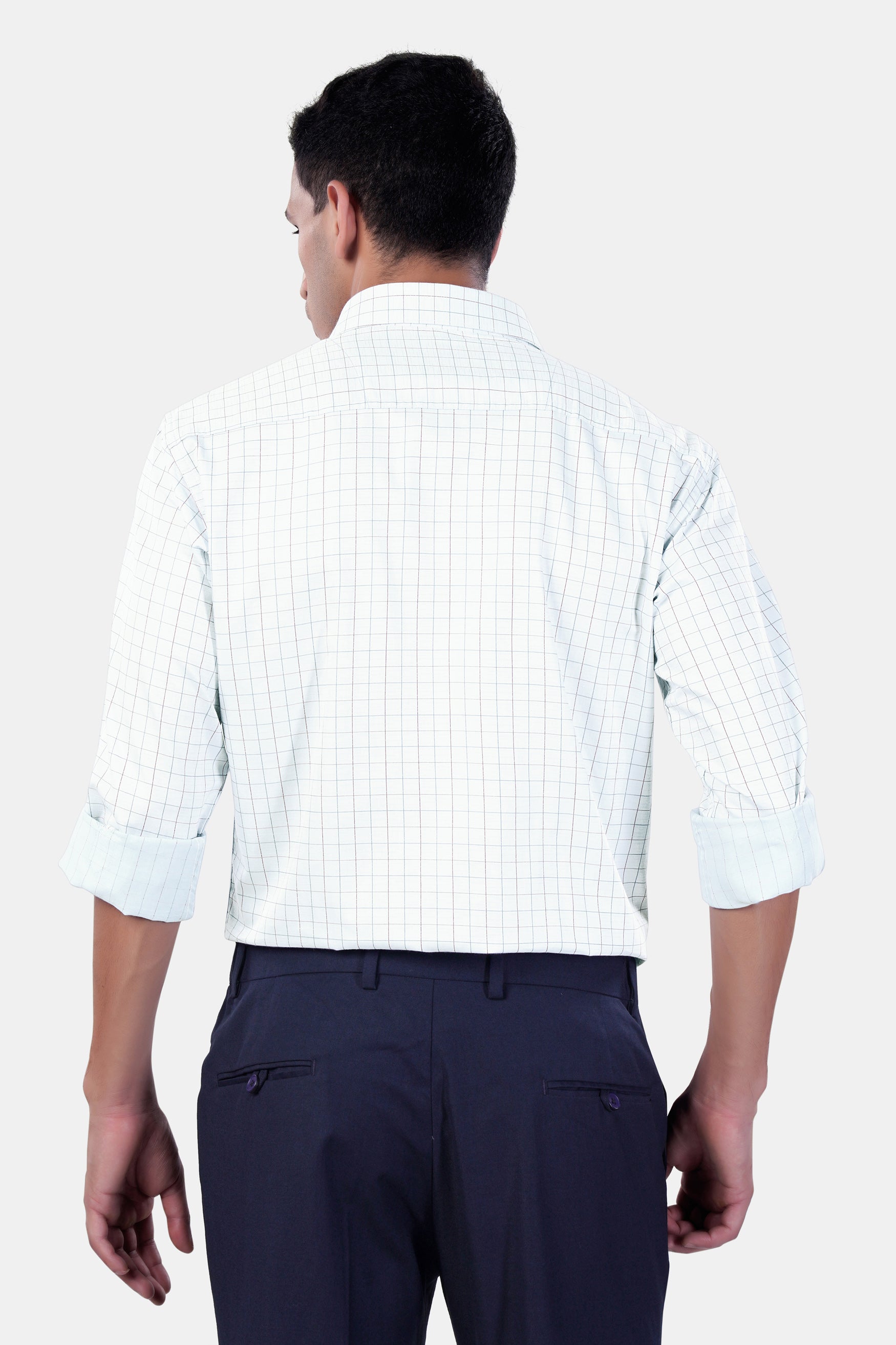 7swords-Bright White Multicolour Checkered Premium Cotton Shirt 7S-176-CA-38, 7S-176-CA-39, 7S-176-CA-40, 7S-176-CA-42