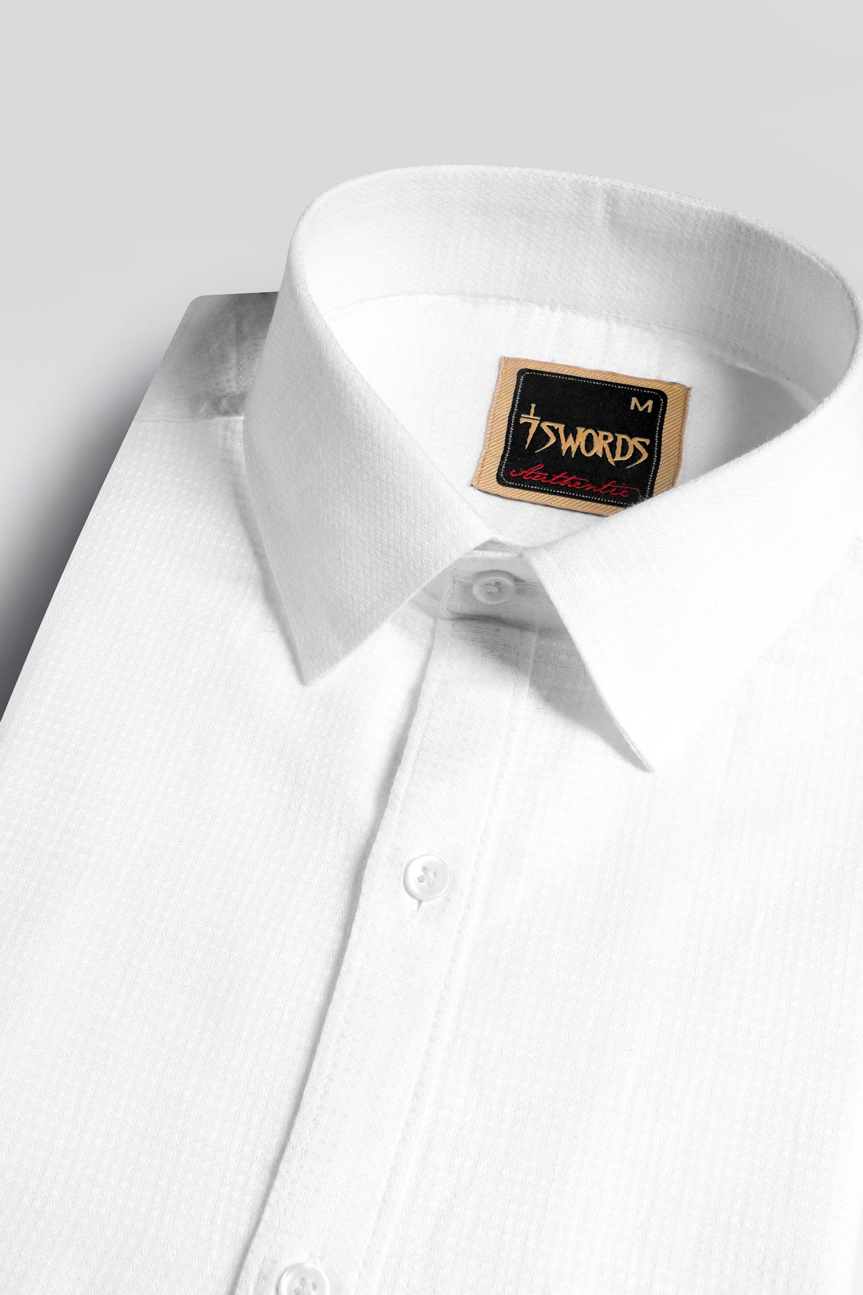 7swords-Bright White Premium Cotton Shirt 7S-183-38, 7S-183-39, 7S-183-40, 7S-183-42