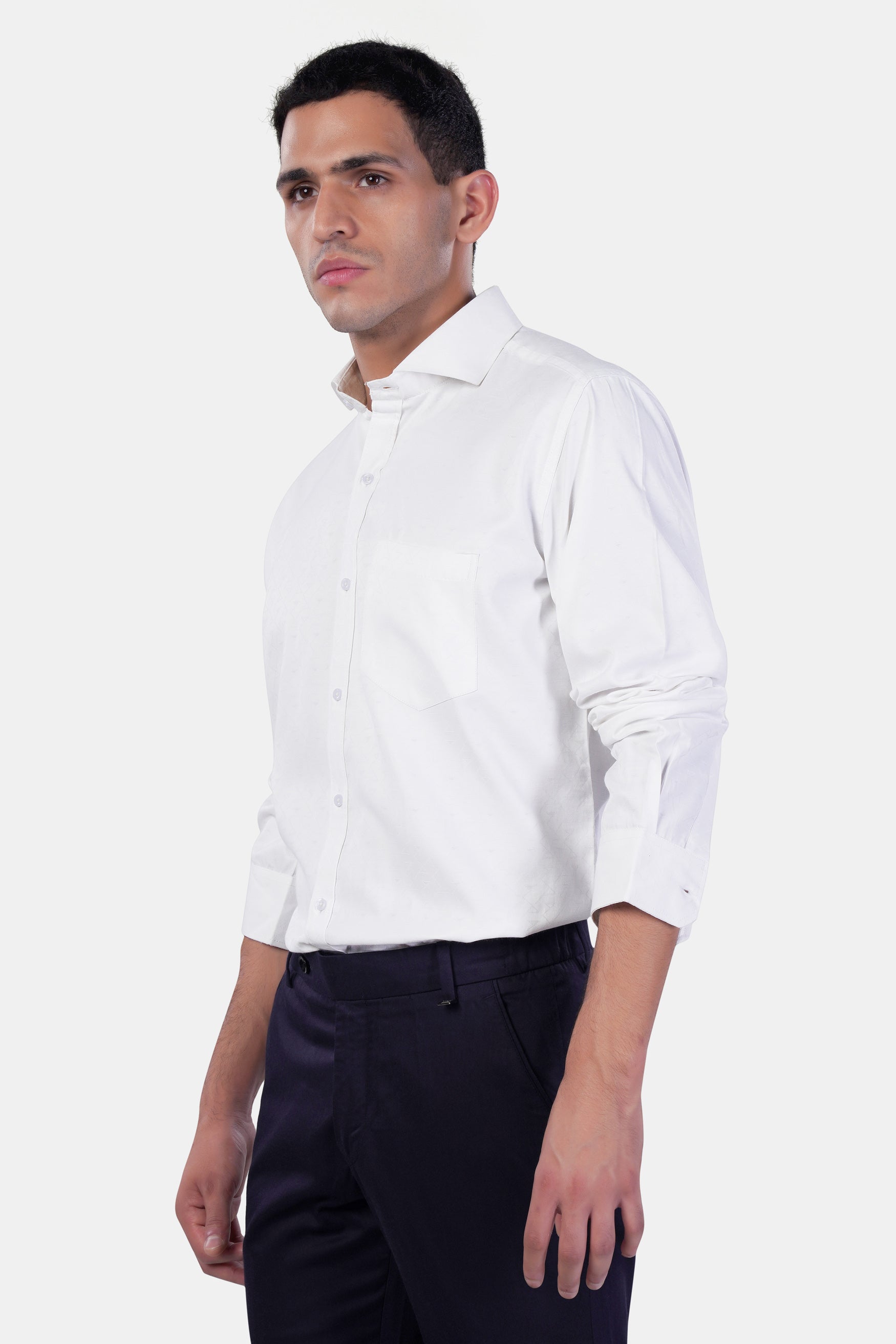 7swords-Bright White Premium Cotton Shirt 7S-186-CA-38, 7S-186-CA-39, 7S-186-CA-40, 7S-186-CA-42