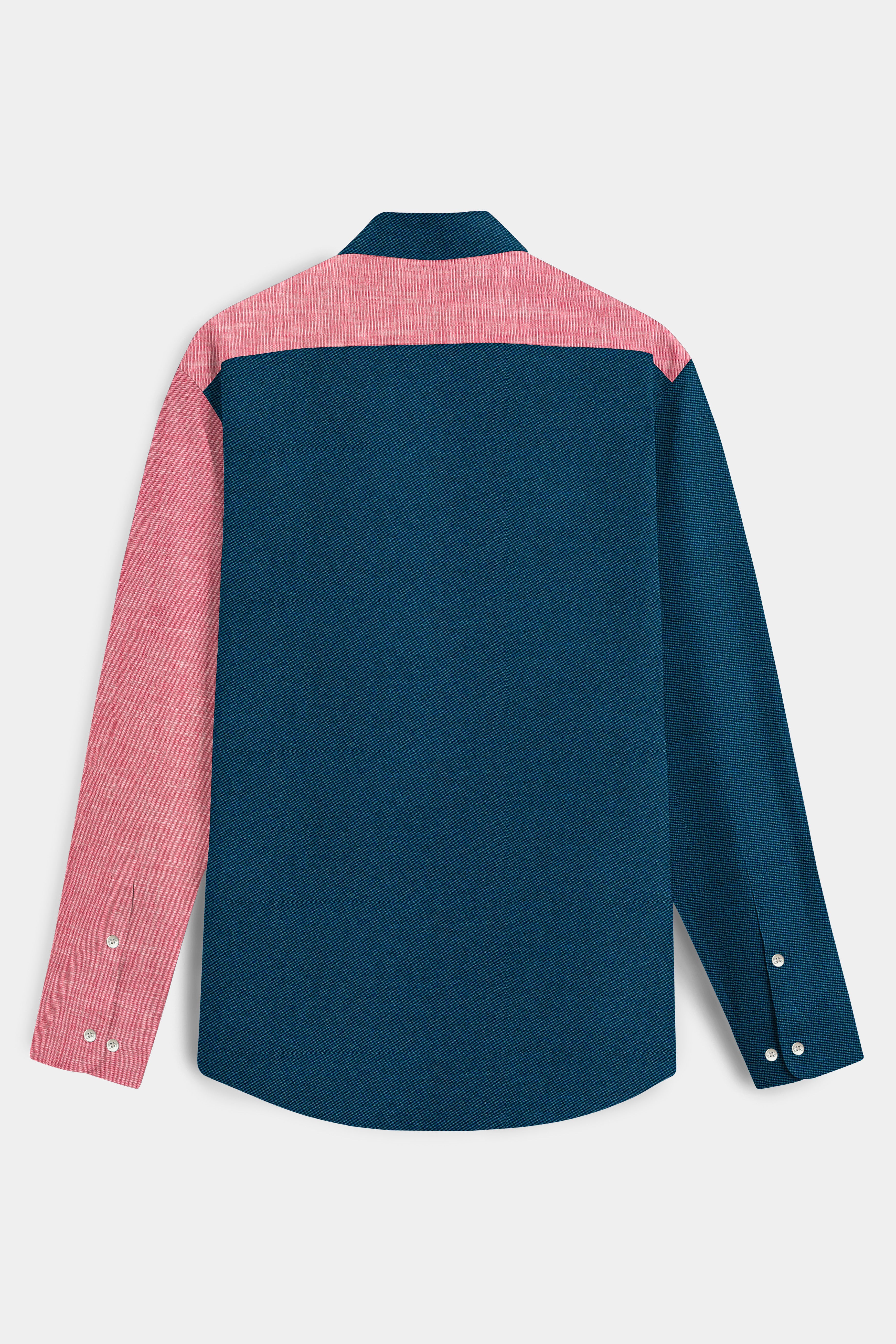 Sherpa Sea Blue and Cranberry Pink Royal Oxford Designer Shirt