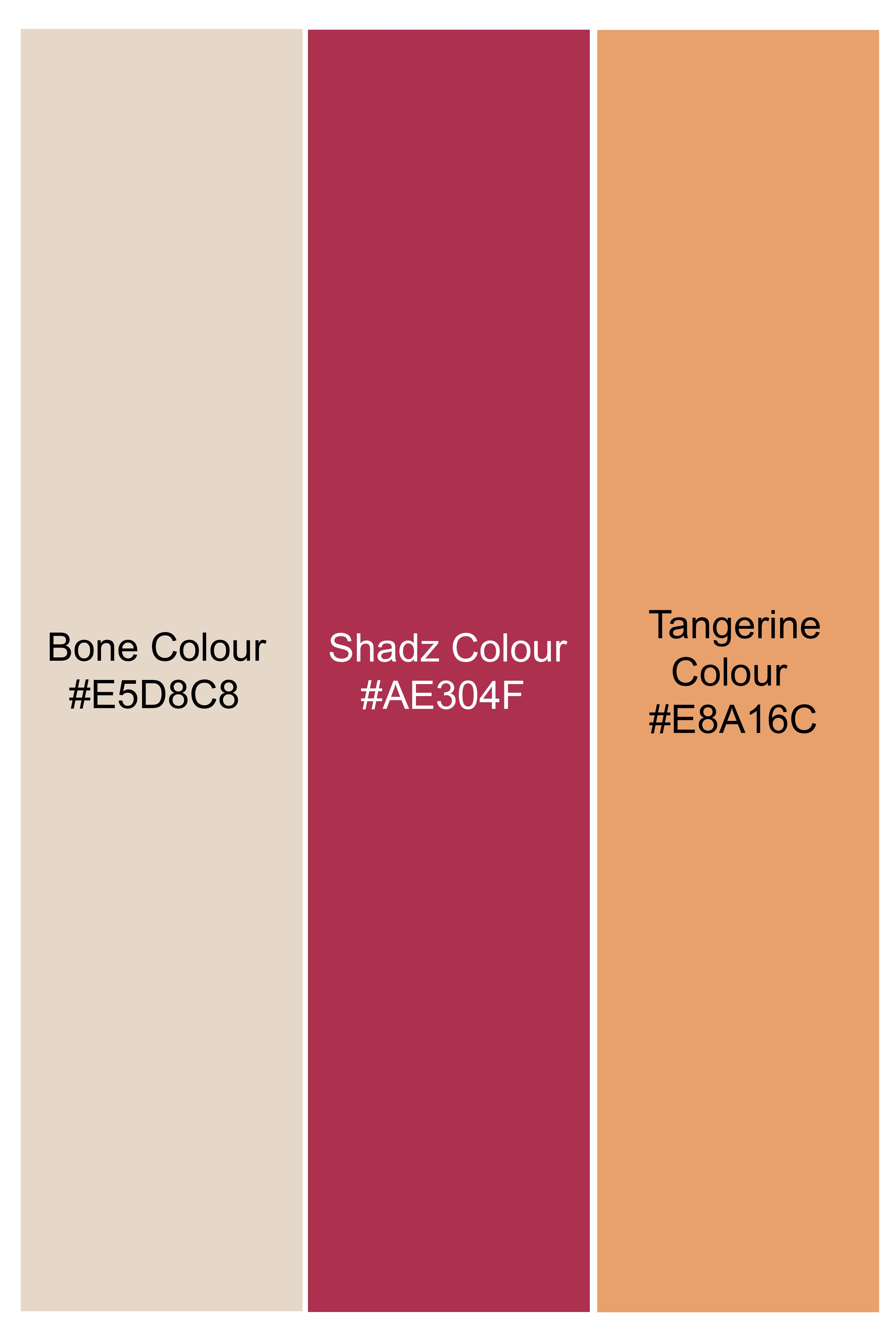 Bone Beige Leaves Printed with Dogs Patch Work Super Soft Premium Cotton Designer Shirt