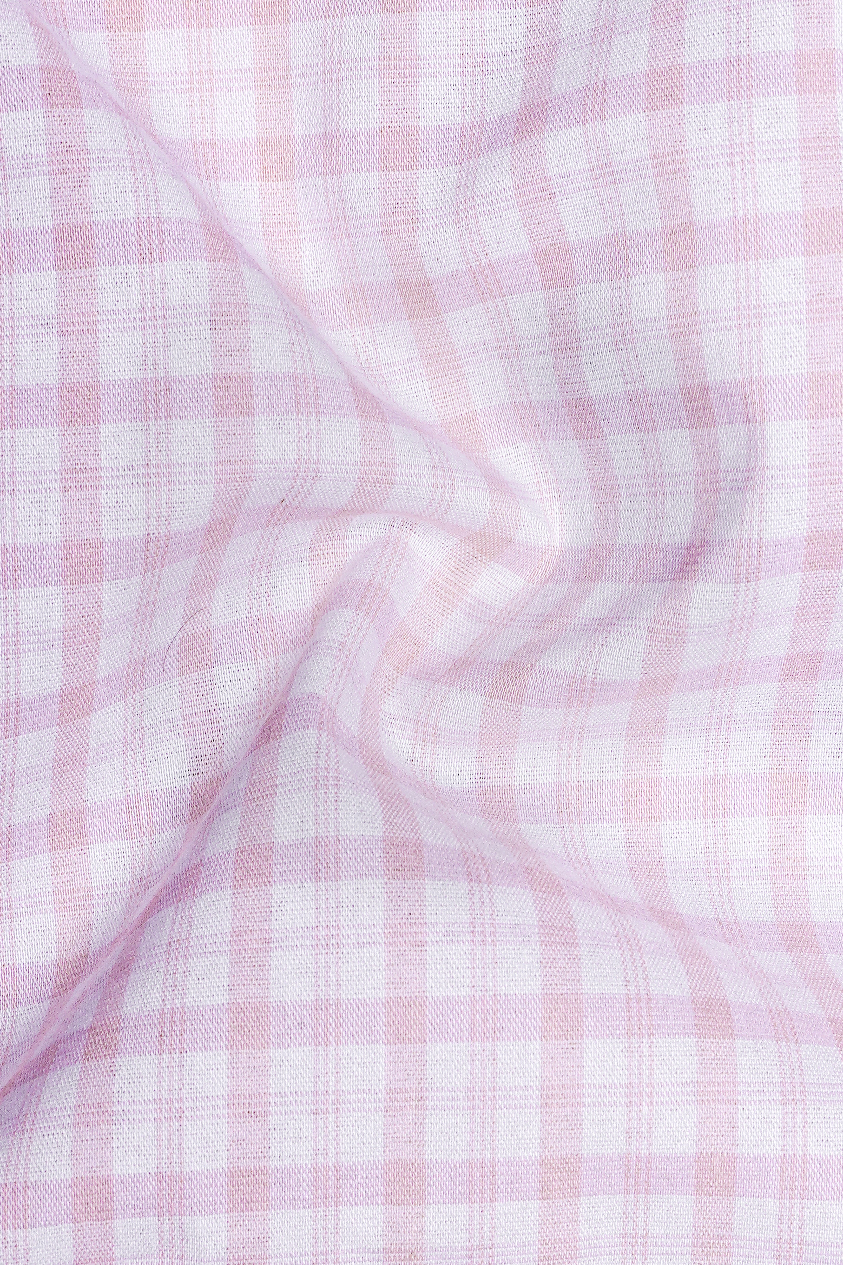 Bright White and Twilight Pink Checkered Premium Cotton Kurta Shirt