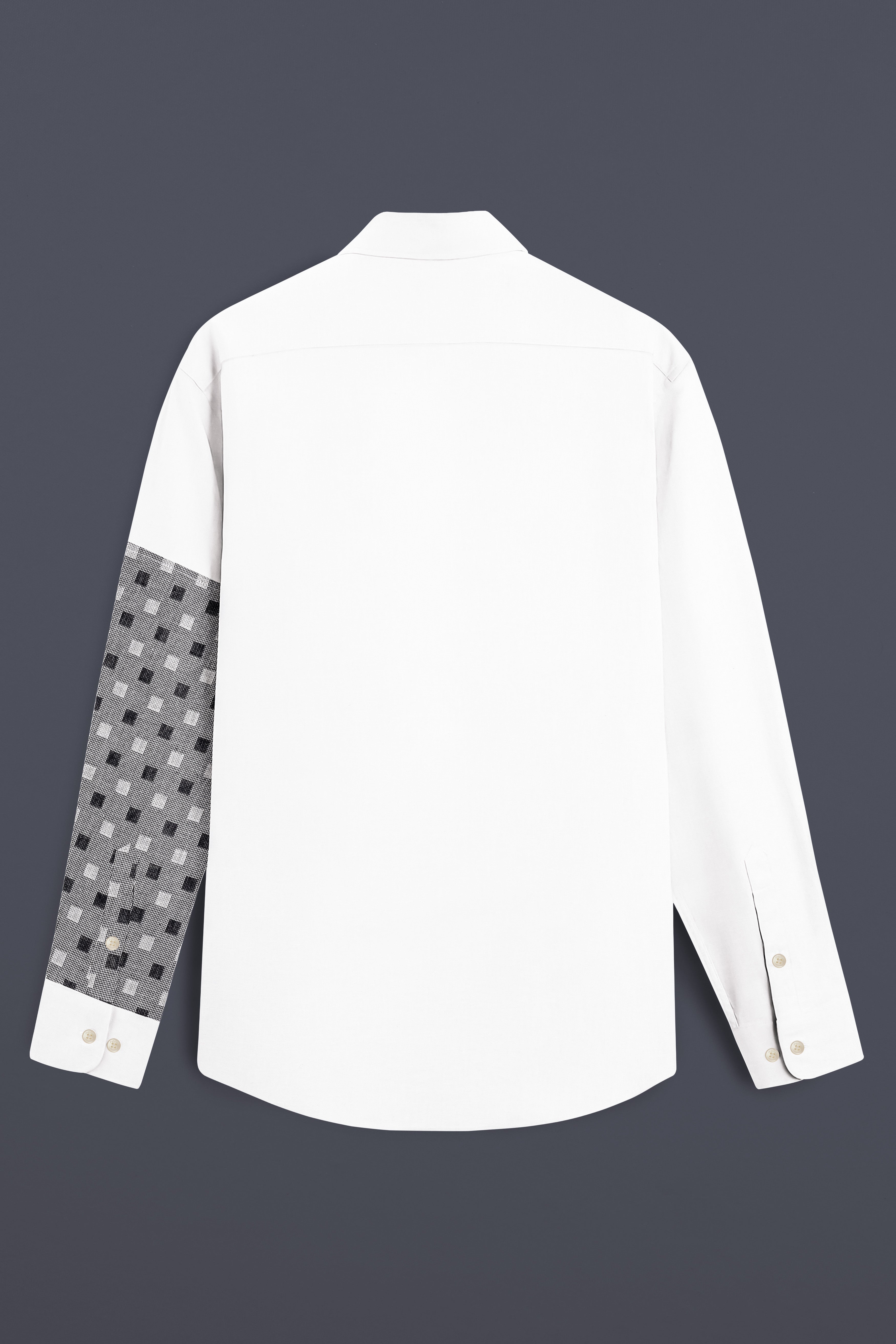 Bright White and Thunder Black Box Textured Luxurious Linen Designer Shirt