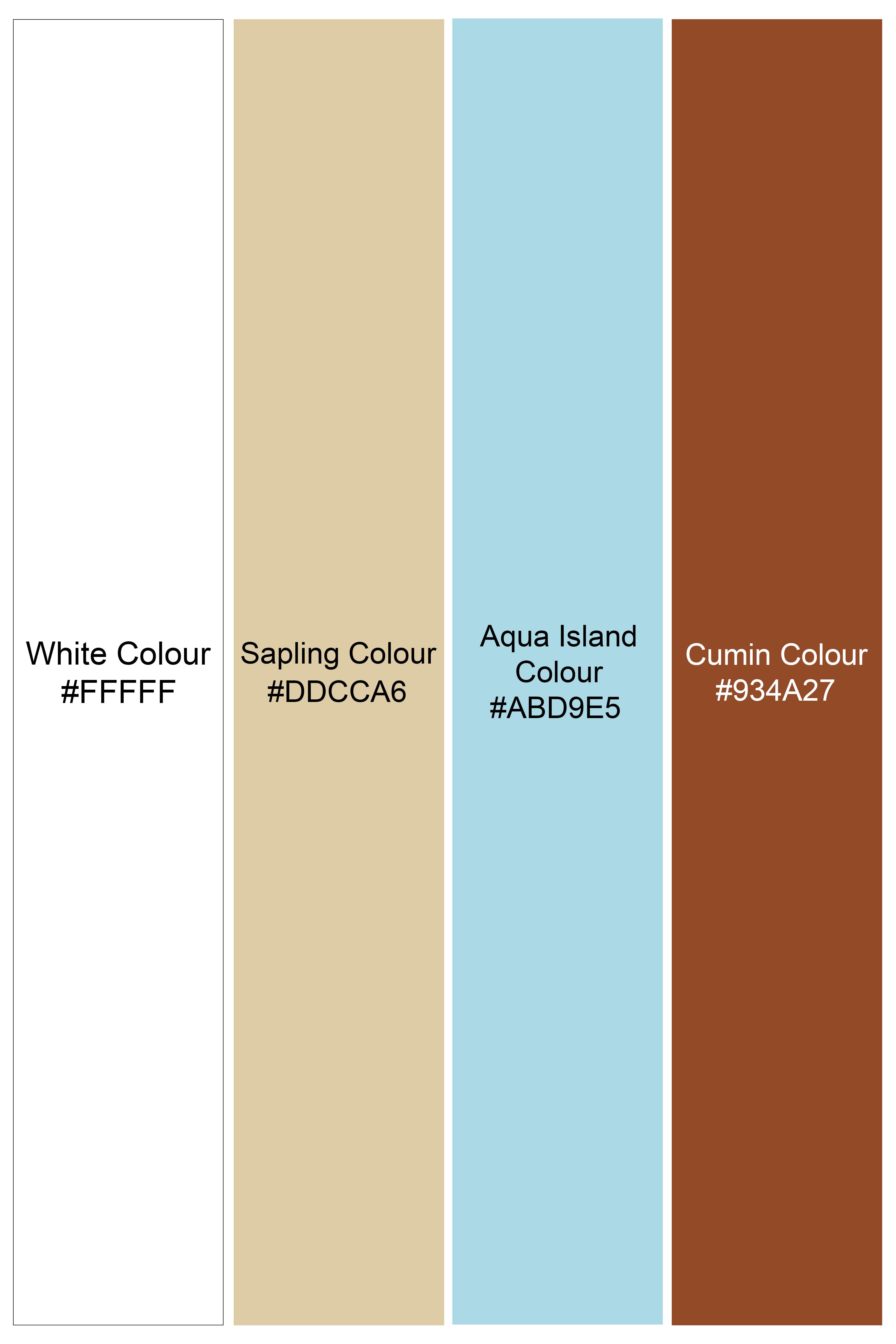 Bright White Multicolour Printed with Embroidered Mickey Patchwork Premium Cotton Designer Shirt