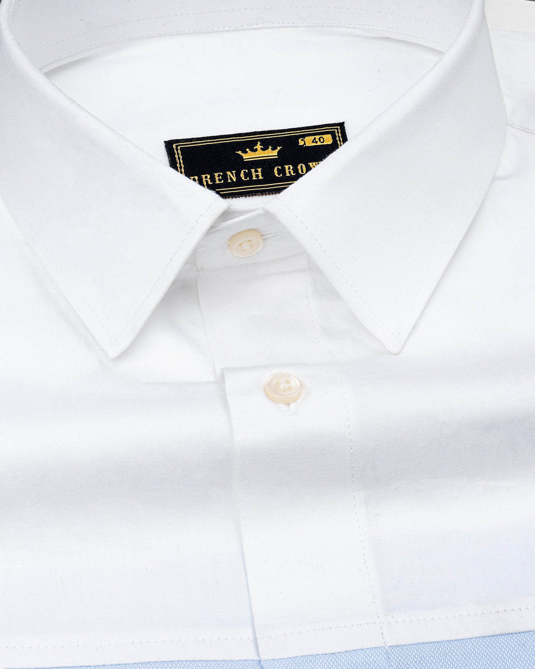 Perano Blue and Bright White Dobby Textured Premium Giza Cotton Designer Shirt