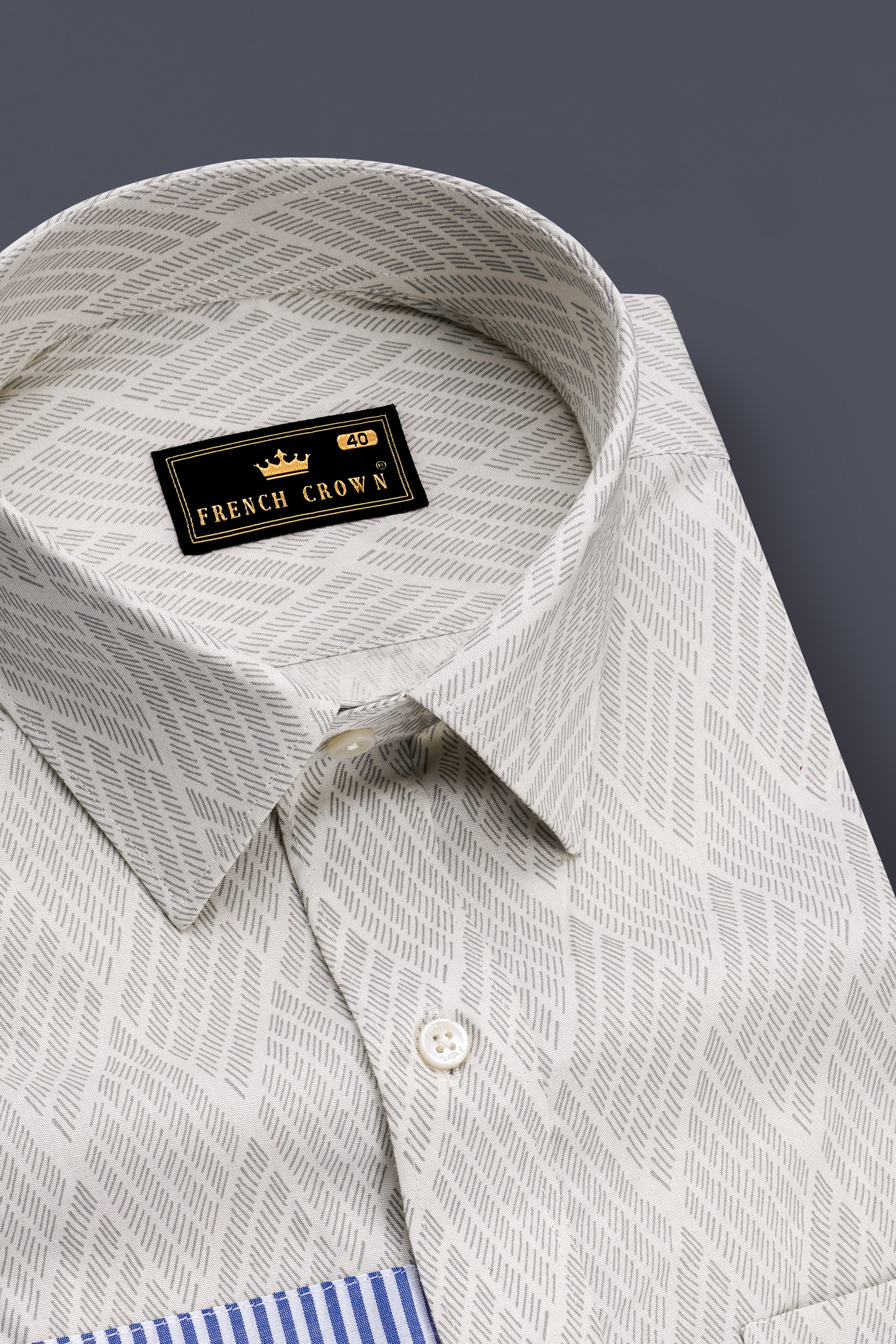 Coral Reef Brown with Sapphire Blue Argyle Printed Premium Cotton Designer Shirt