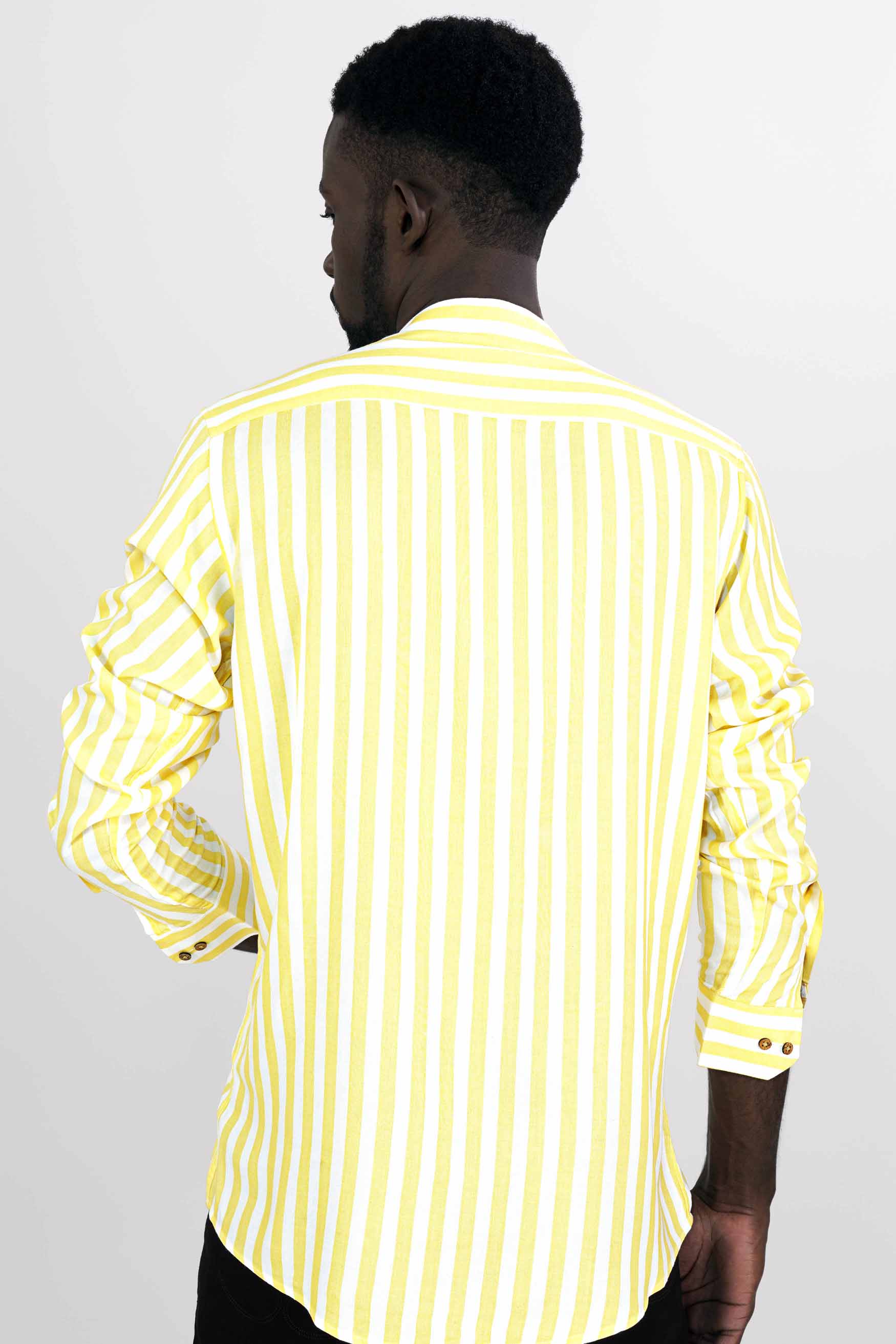 Goldenrod Yellow and White Striped with Face Embroidered Premium Tencel Designer Kurta Shirt 8250-KS-E171-38, 8250-KS-E171-H-38, 8250-KS-E171-39, 8250-KS-E171-H-39, 8250-KS-E171-40, 8250-KS-E171-H-40, 8250-KS-E171-42, 8250-KS-E171-H-42, 8250-KS-E171-44, 8250-KS-E171-H-44, 8250-KS-E171-46, 8250-KS-E171-H-46, 8250-KS-E171-48, 8250-KS-E171-H-48, 8250-KS-E171-50, 8250-KS-E171-H-50, 8250-KS-E171-52, 8250-KS-E171-H-52