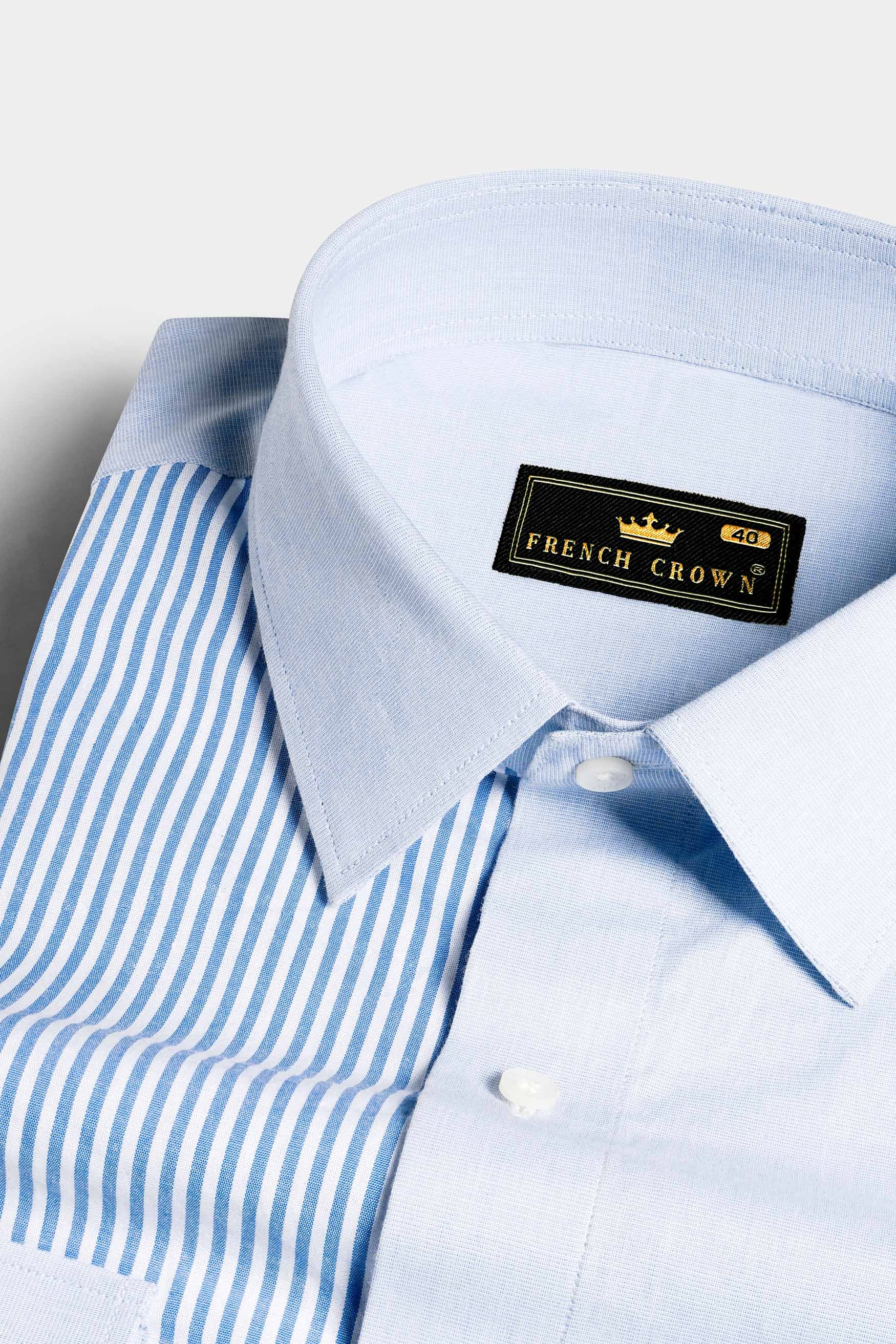 Hawkes Gray and Perano Blue Striped with Brand Name Embroidered Premium Cotton Designer Shirt 8267-P147-E276-38, 8267-P147-E276-H-38, 8267-P147-E276-39, 8267-P147-E276-H-39, 8267-P147-E276-40, 8267-P147-E276-H-40, 8267-P147-E276-42, 8267-P147-E276-H-42, 8267-P147-E276-44, 8267-P147-E276-H-44, 8267-P147-E276-46, 8267-P147-E276-H-46, 8267-P147-E276-48, 8267-P147-E276-H-48, 8267-P147-E276-50, 8267-P147-E276-H-50, 8267-P147-E276-52, 8267-P147-E276-H-52