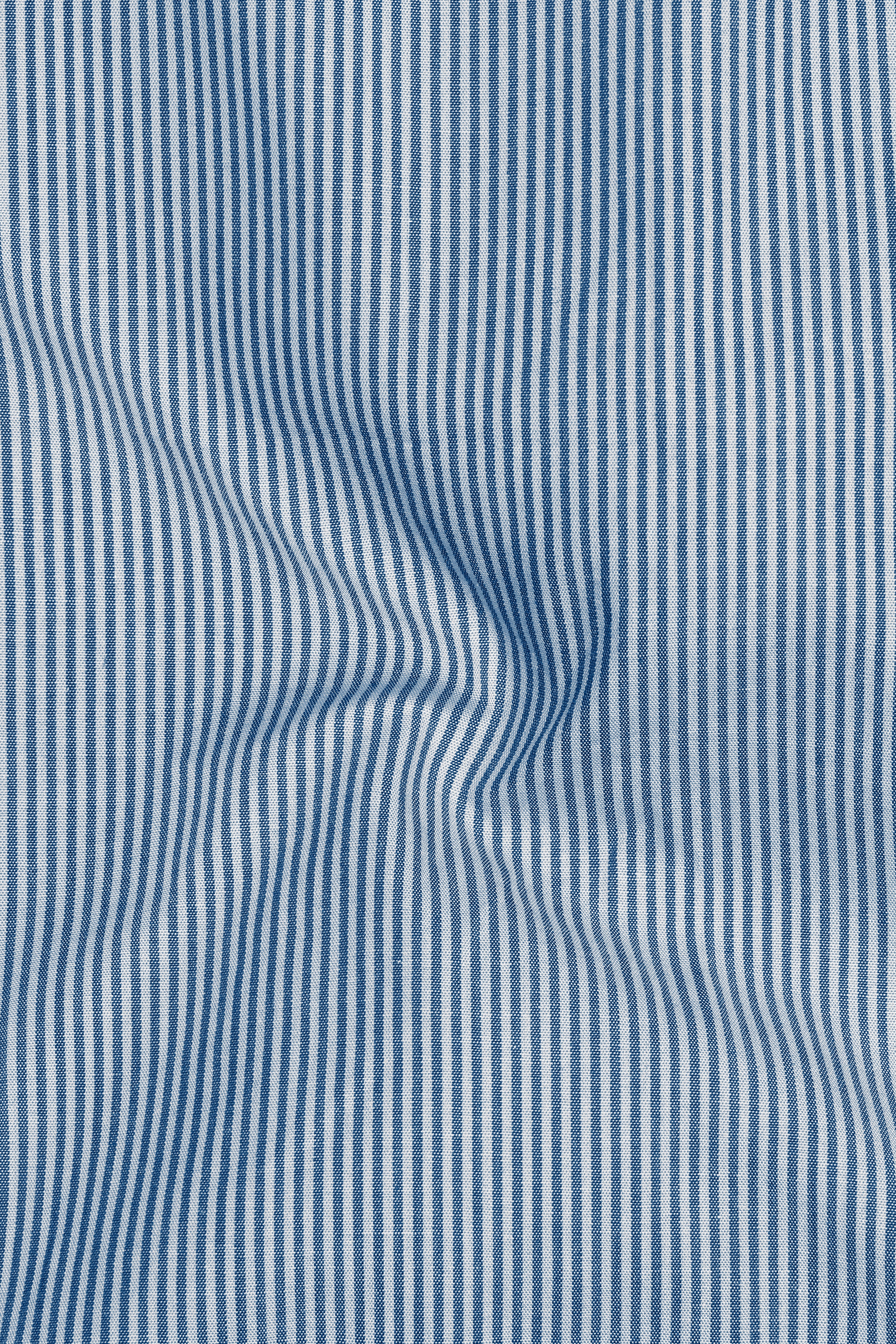 Spindle Blue and Timbe Blue Striped Premium Cotton Kurta Shirt