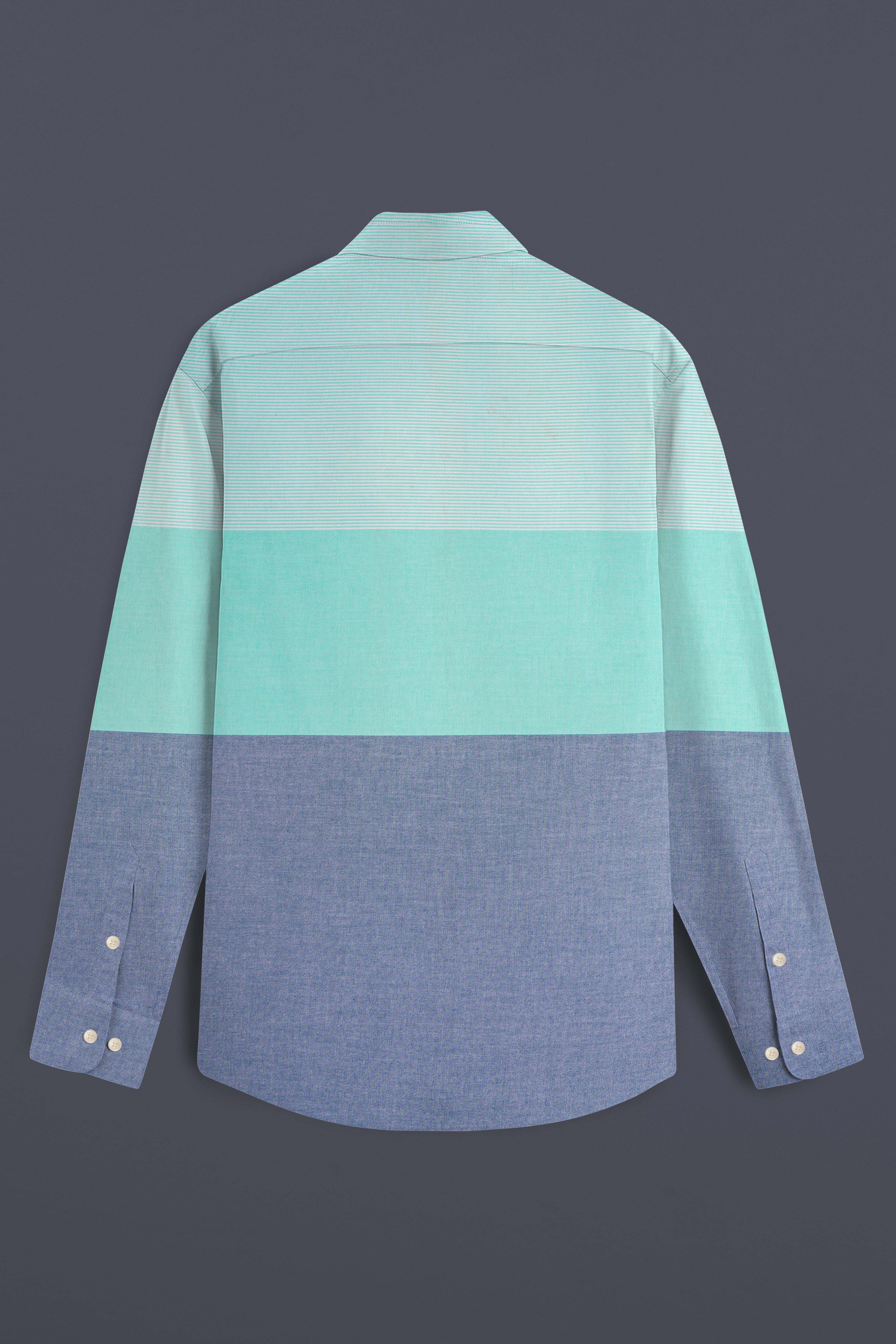 Manatee Gray with Scandal Aqua Green Royal Oxford Designer Shirt