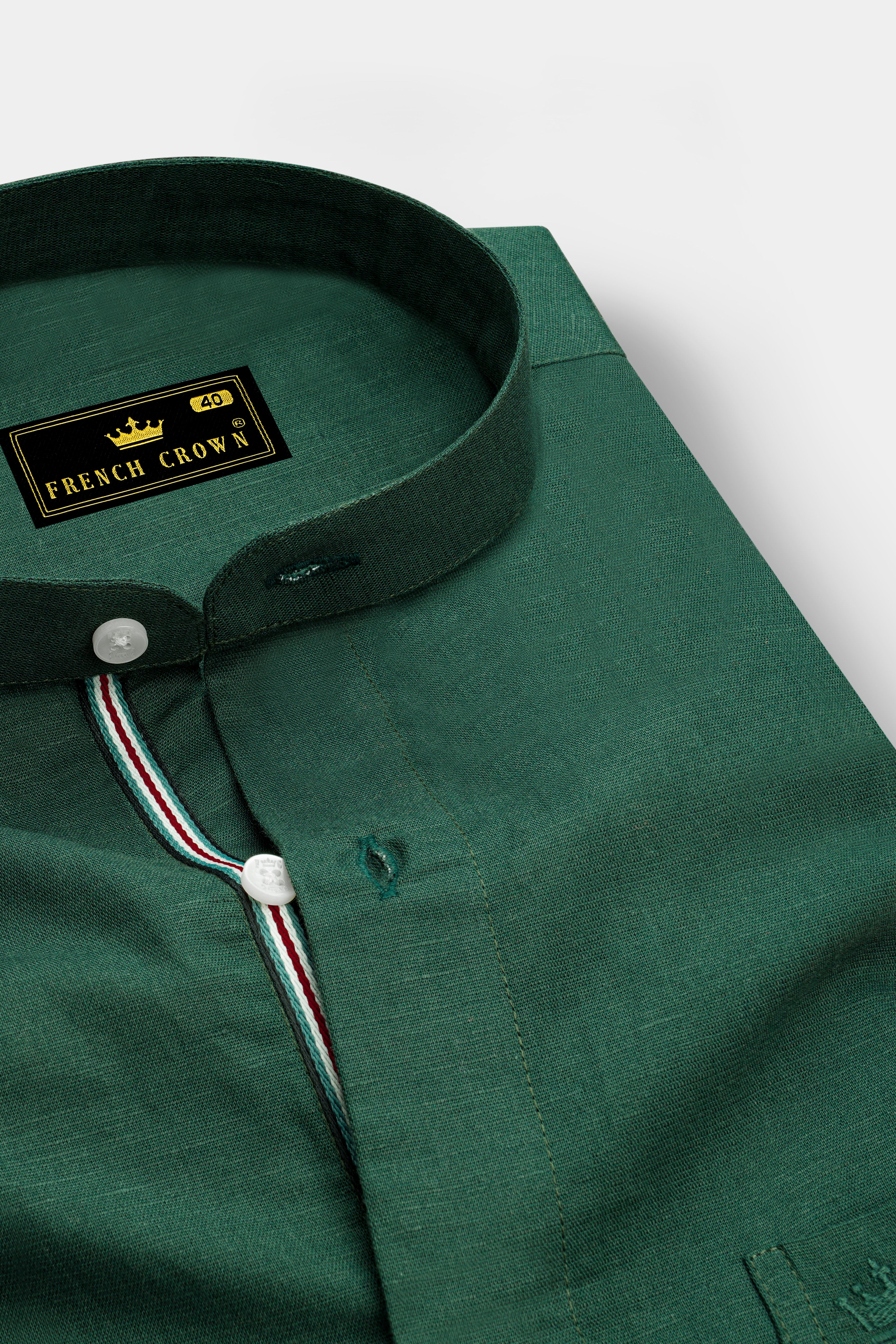 Spectra Green Luxurious Linen Shirt