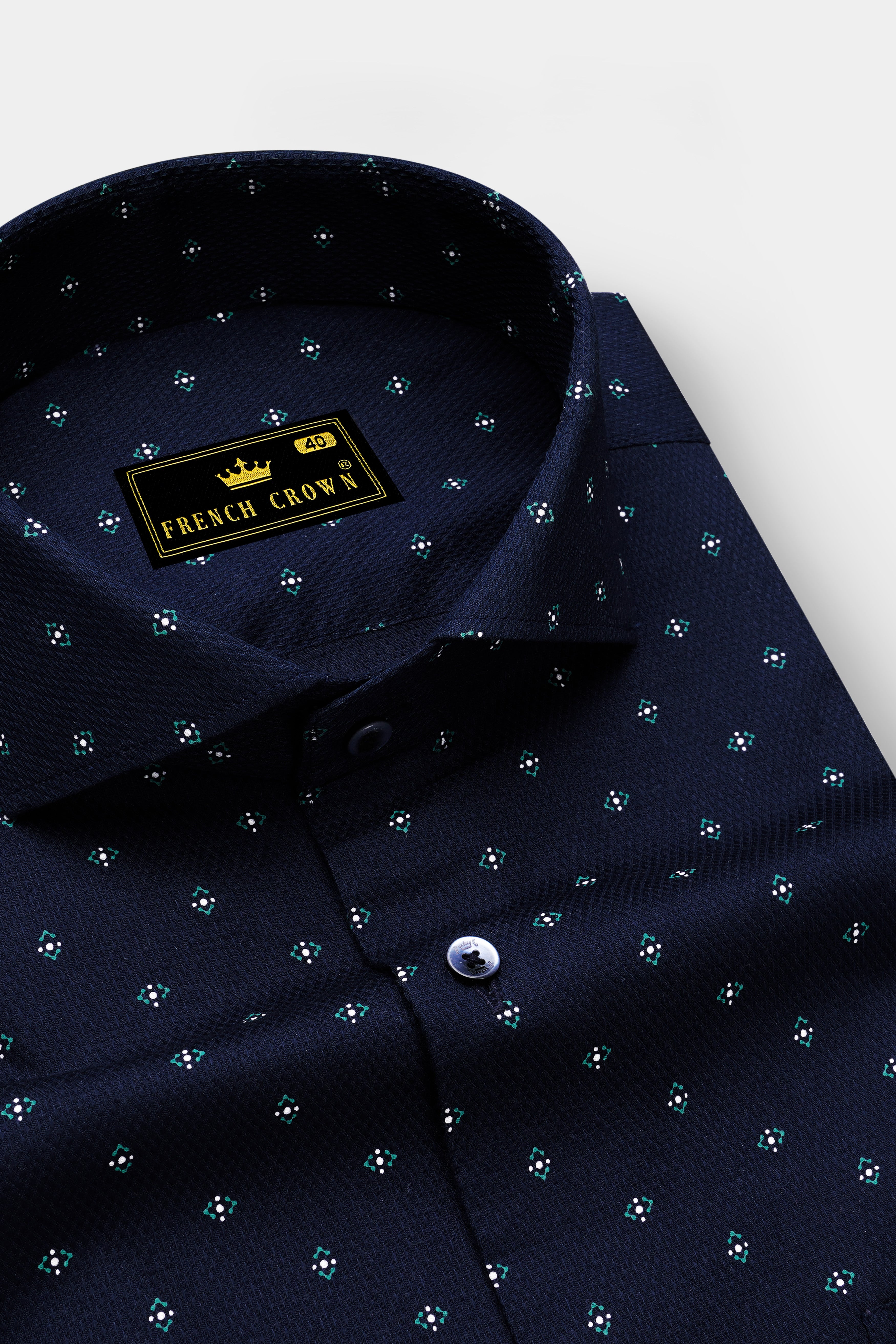 Blue Dobby Textured Premium Giza Cotton Shirt