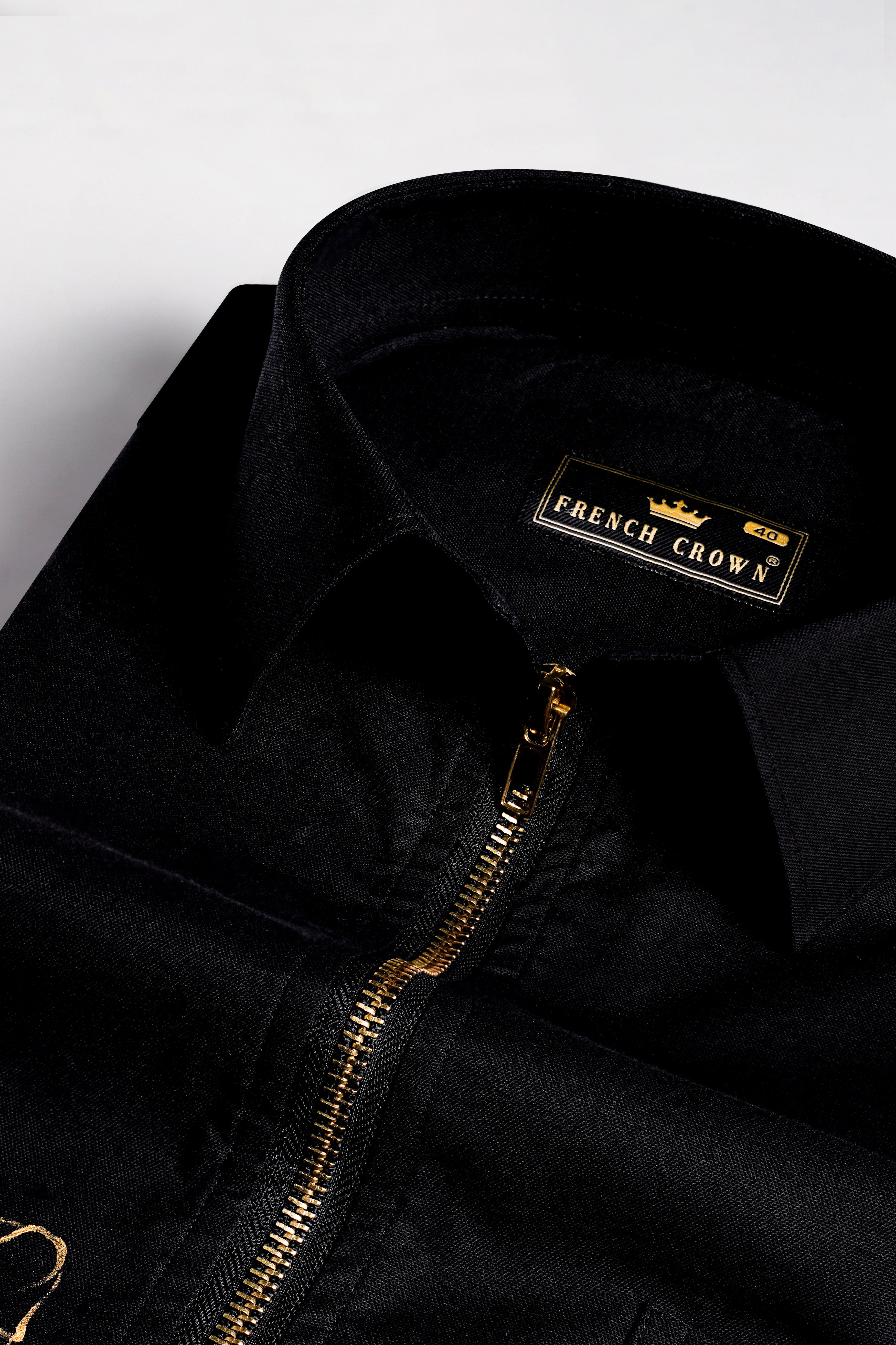 Jade Black with Golden Tiger Hand Painted Royal Oxford Designer Overshirt with Zipper Closure 8516-ZP-P75-ART-38, 8516-ZP-P75-ART-H-38, 8516-ZP-P75-ART-39, 8516-ZP-P75-ART-H-39, 8516-ZP-P75-ART-40, 8516-ZP-P75-ART-H-40, 8516-ZP-P75-ART-42, 8516-ZP-P75-ART-H-42, 8516-ZP-P75-ART-44, 8516-ZP-P75-ART-H-44, 8516-ZP-P75-ART-46, 8516-ZP-P75-ART-H-46, 8516-ZP-P75-ART-48, 8516-ZP-P75-ART-H-48, 8516-ZP-P75-ART-50, 8516-ZP-P75-ART-H-50, 8516-ZP-P75-ART-52, 8516-ZP-P75-ART-H-52