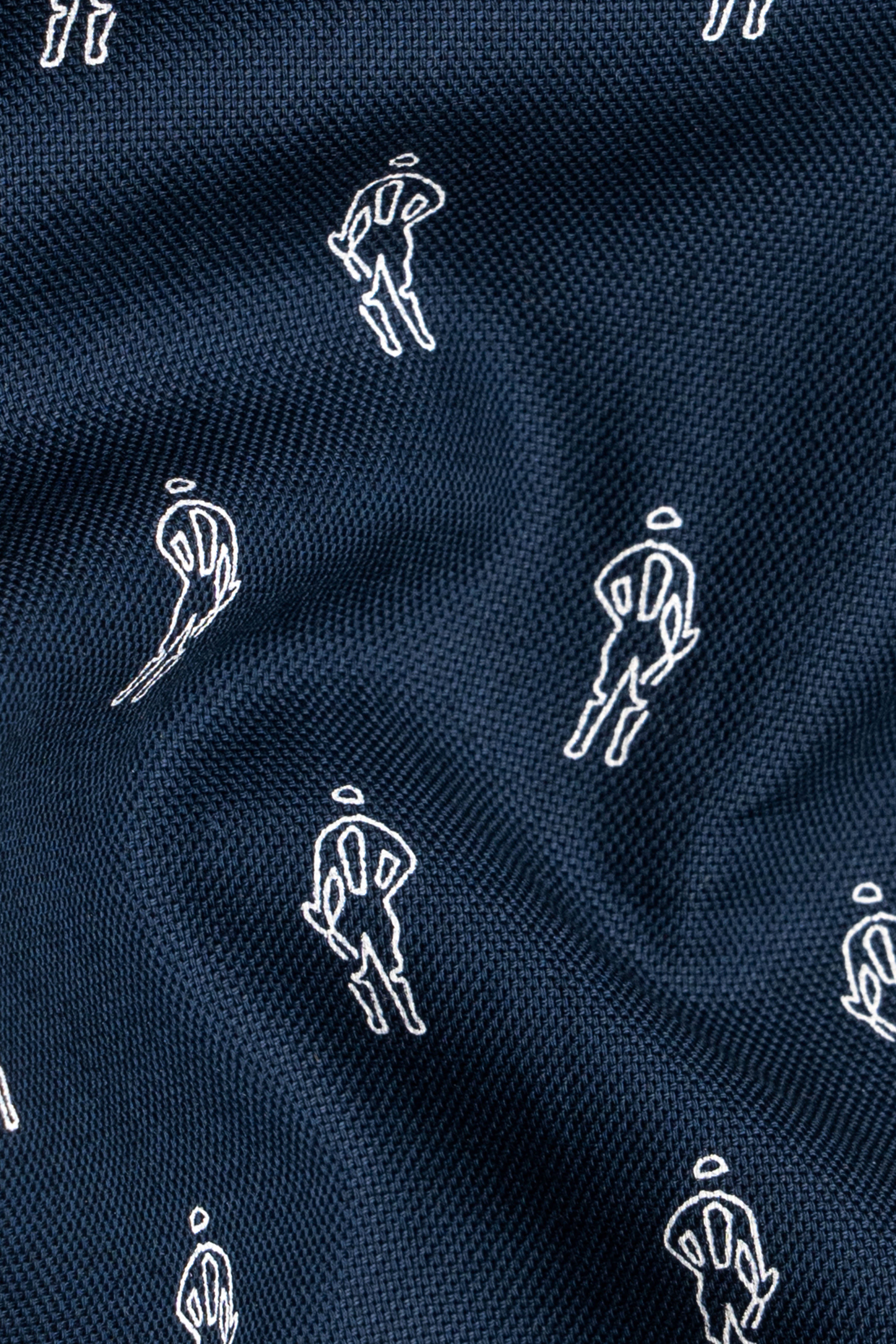 Firefly Port Blue Printed Royal Oxford Designer Shirt