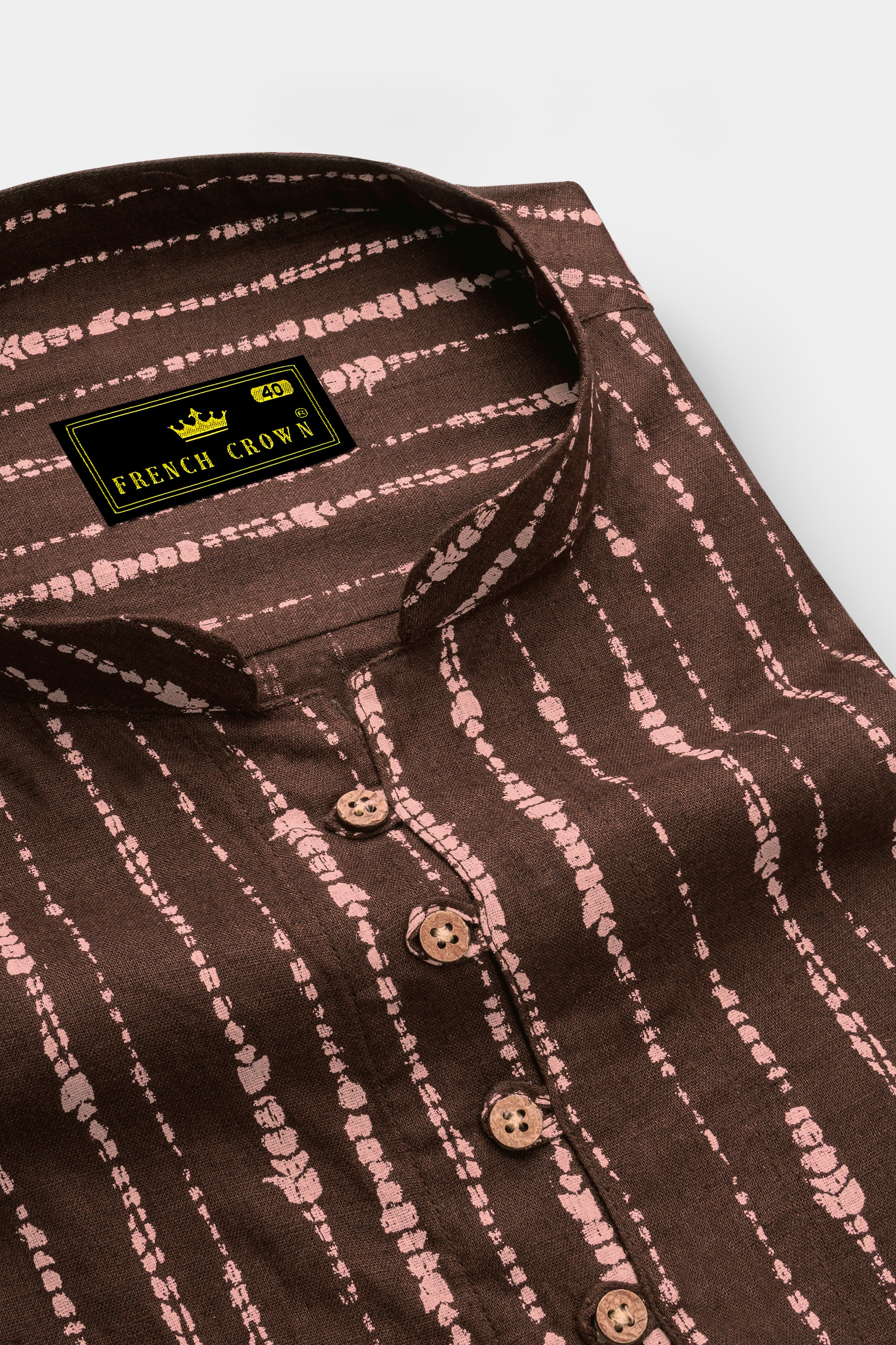 Espresso Brown Striped Kurta Shirt