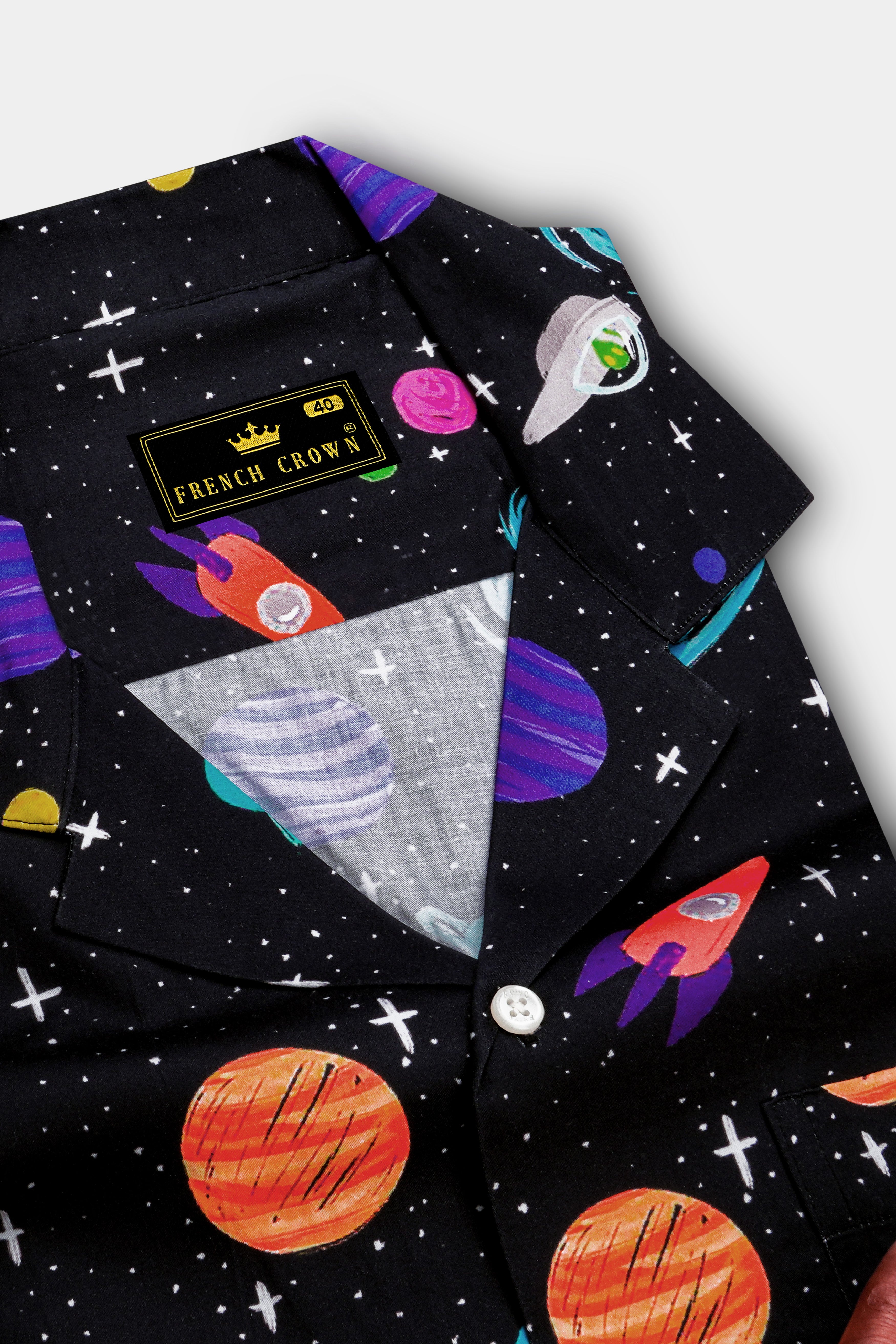 Jade Black Multicolour Galaxy Printed Super Soft Premium Cotton Shirt