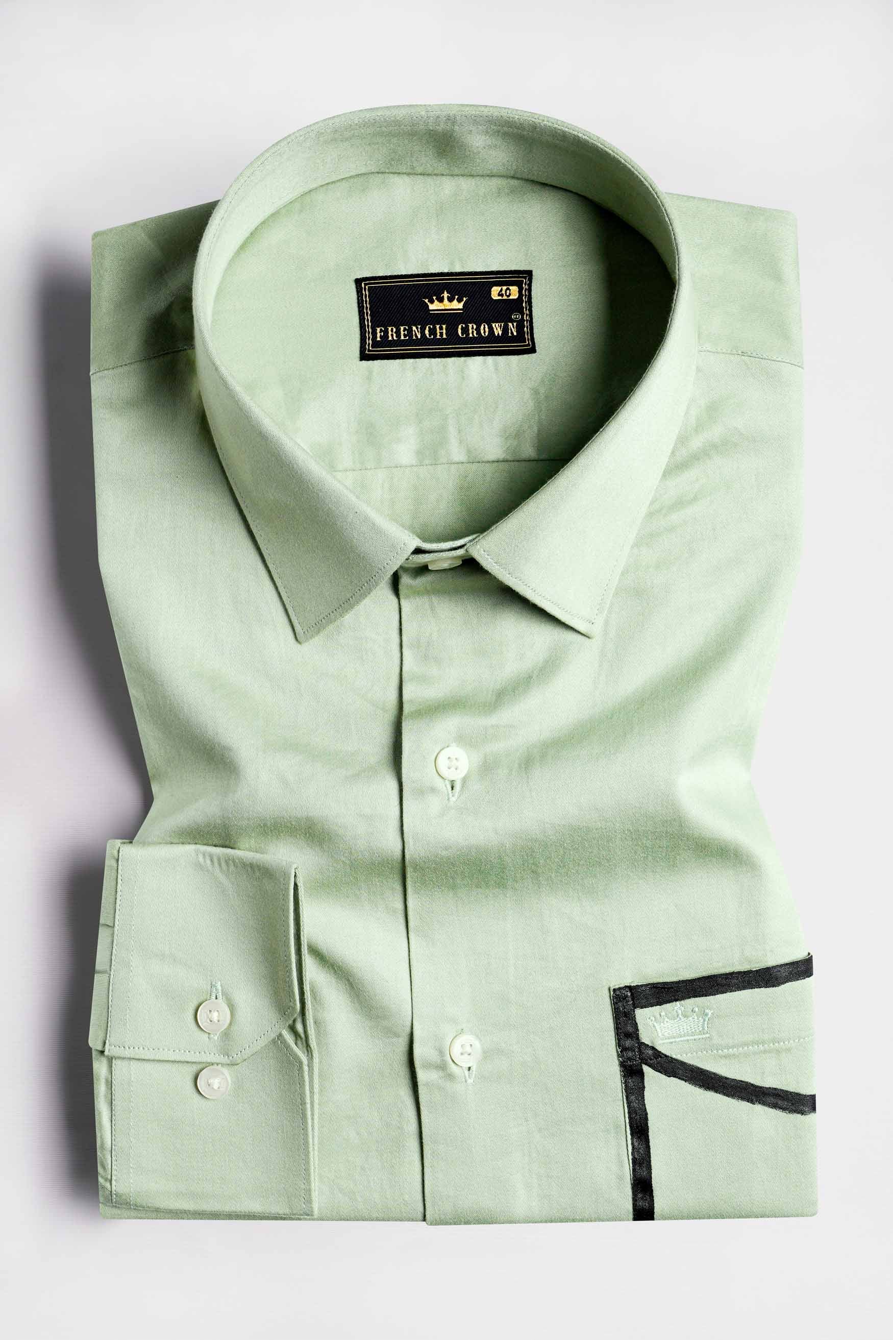 Coriander Green Envelope Hand Painted Subtle Sheen Super Soft Premium Cotton Designer Shirt 8665-ART-38, 8665-ART-H-38, 8665-ART-39, 8665-ART-H-39, 8665-ART-40, 8665-ART-H-40, 8665-ART-42, 8665-ART-H-42, 8665-ART-44, 8665-ART-H-44, 8665-ART-46, 8665-ART-H-46, 8665-ART-48, 8665-ART-H-48, 8665-ART-50, 8665-ART-H-50, 8665-ART-52, 8665-ART-H-52